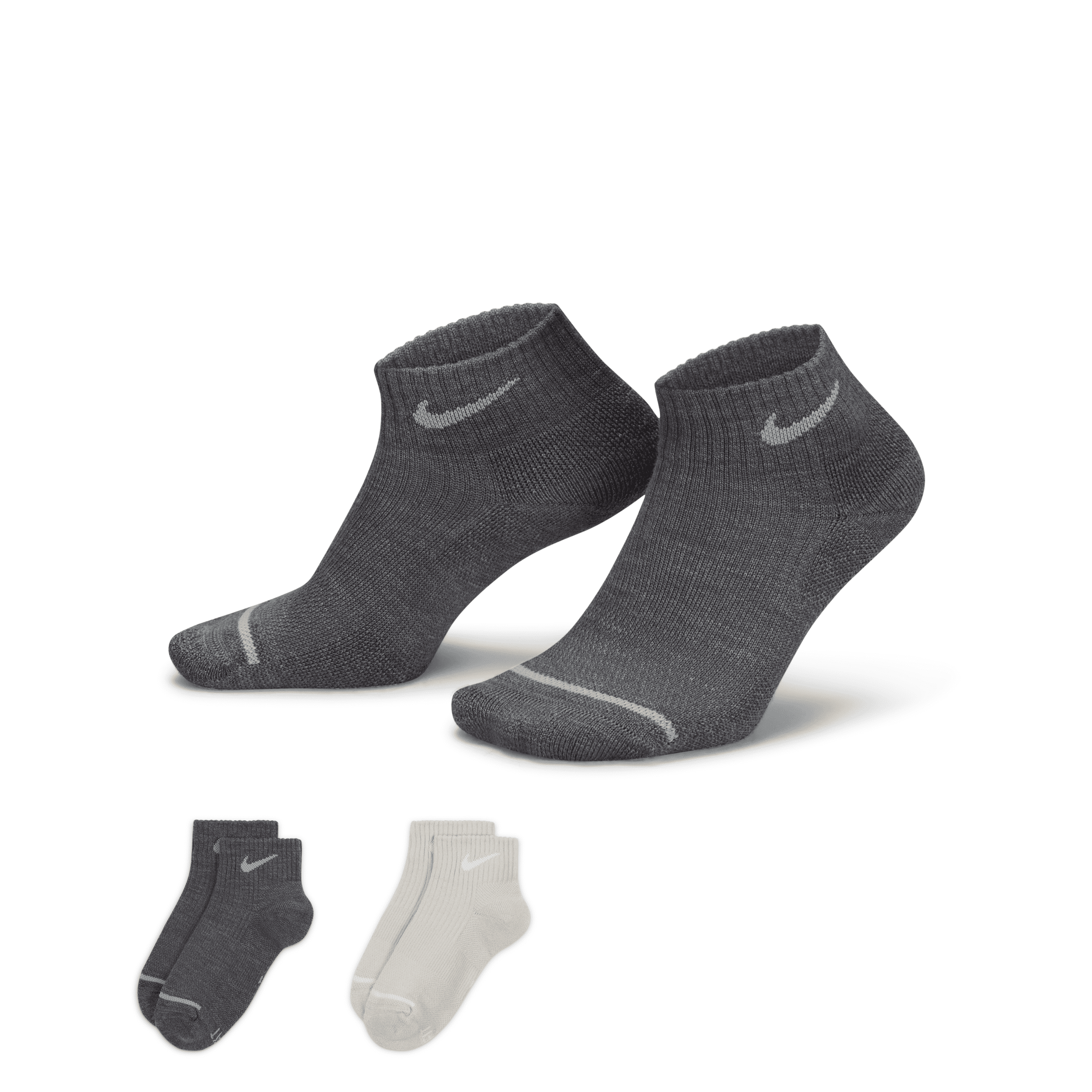 Nike Unisex Everyday Wool Cushioned Ankle Socks (2 Pairs) In Multicolor