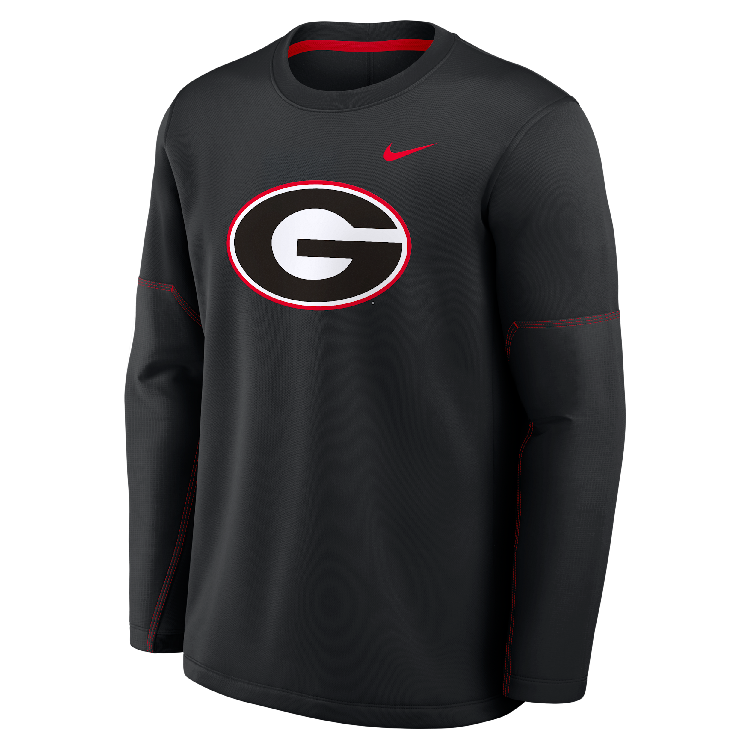 Georgia Sideline Coaches Nike Men's Therma-FIT College Long-Sleeve T-Shirt in Black | 03BR053YGBN-6P4