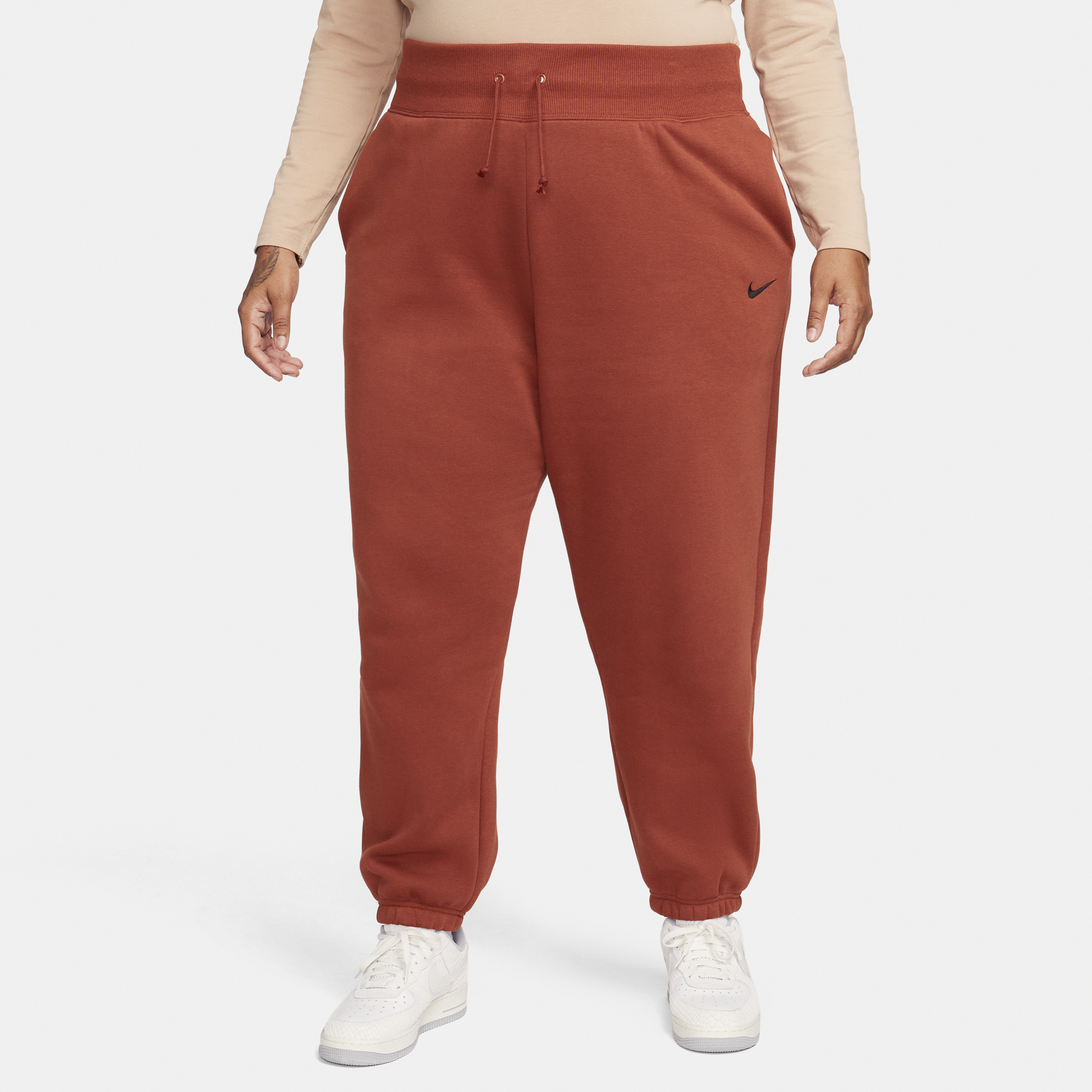 Nike Women's  Sportswear Phoenix Fleece High-waisted Oversized Sweatpants (plus Size) In Orange