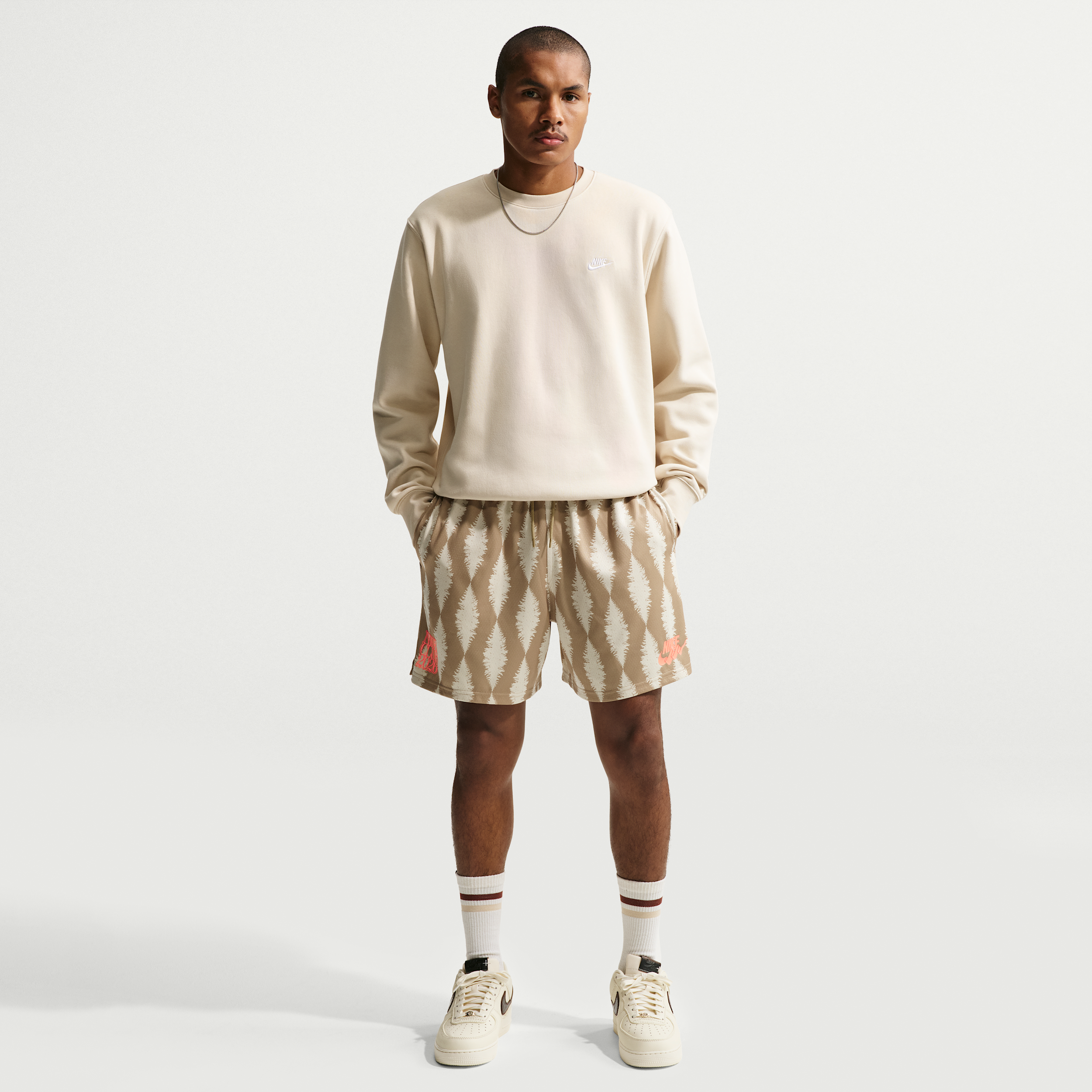 Nike Men's Club Fleece Crew in Brown | FN3886-229