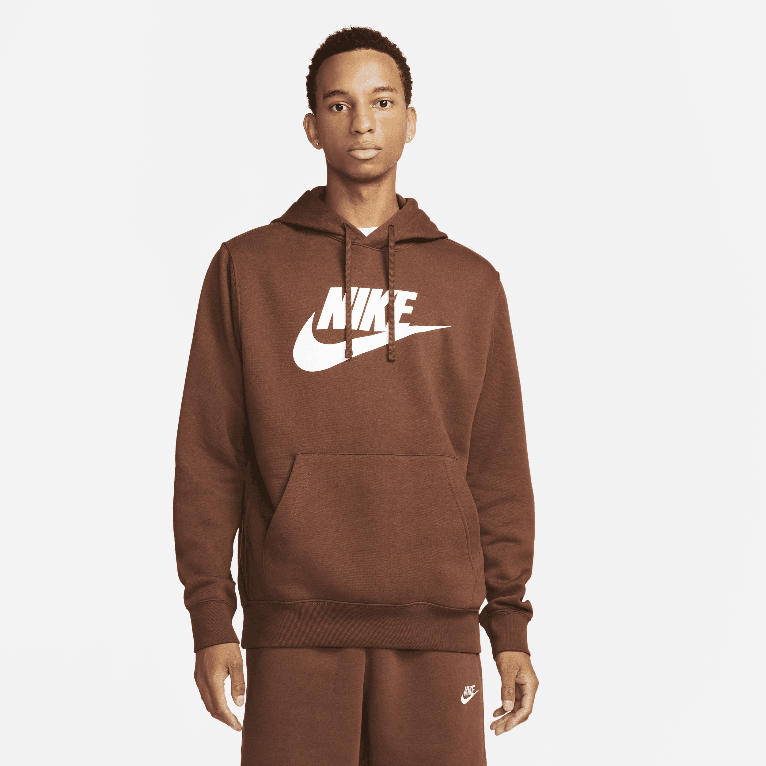 Nike Men's  Sportswear Club Fleece Graphic Pullover Hoodie In Brown