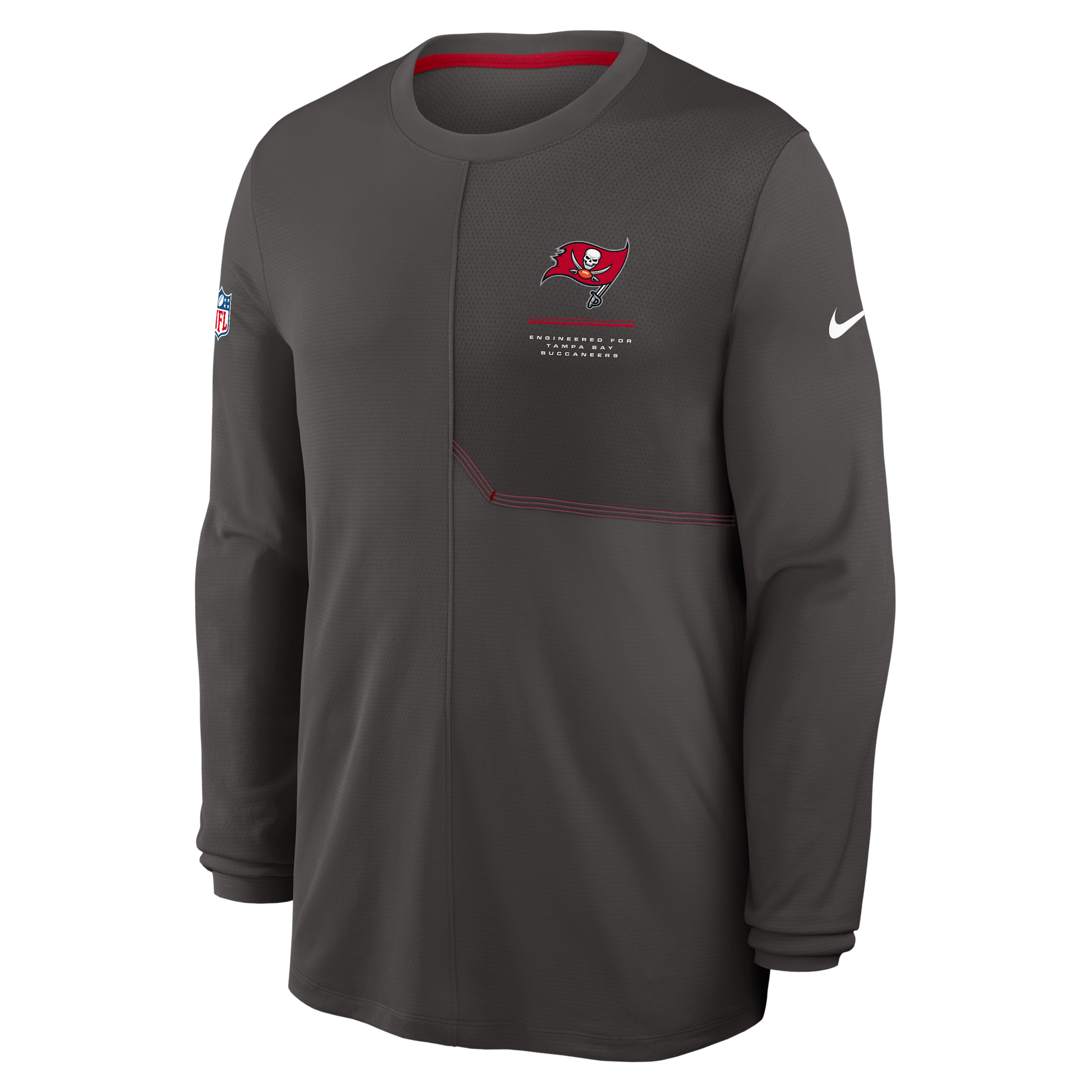 Tampa Bay Buccaneers Sideline Coach Nike Men's Dri-FIT NFL Long-Sleeve Top in Grey | 03B1964Z8B-B8B