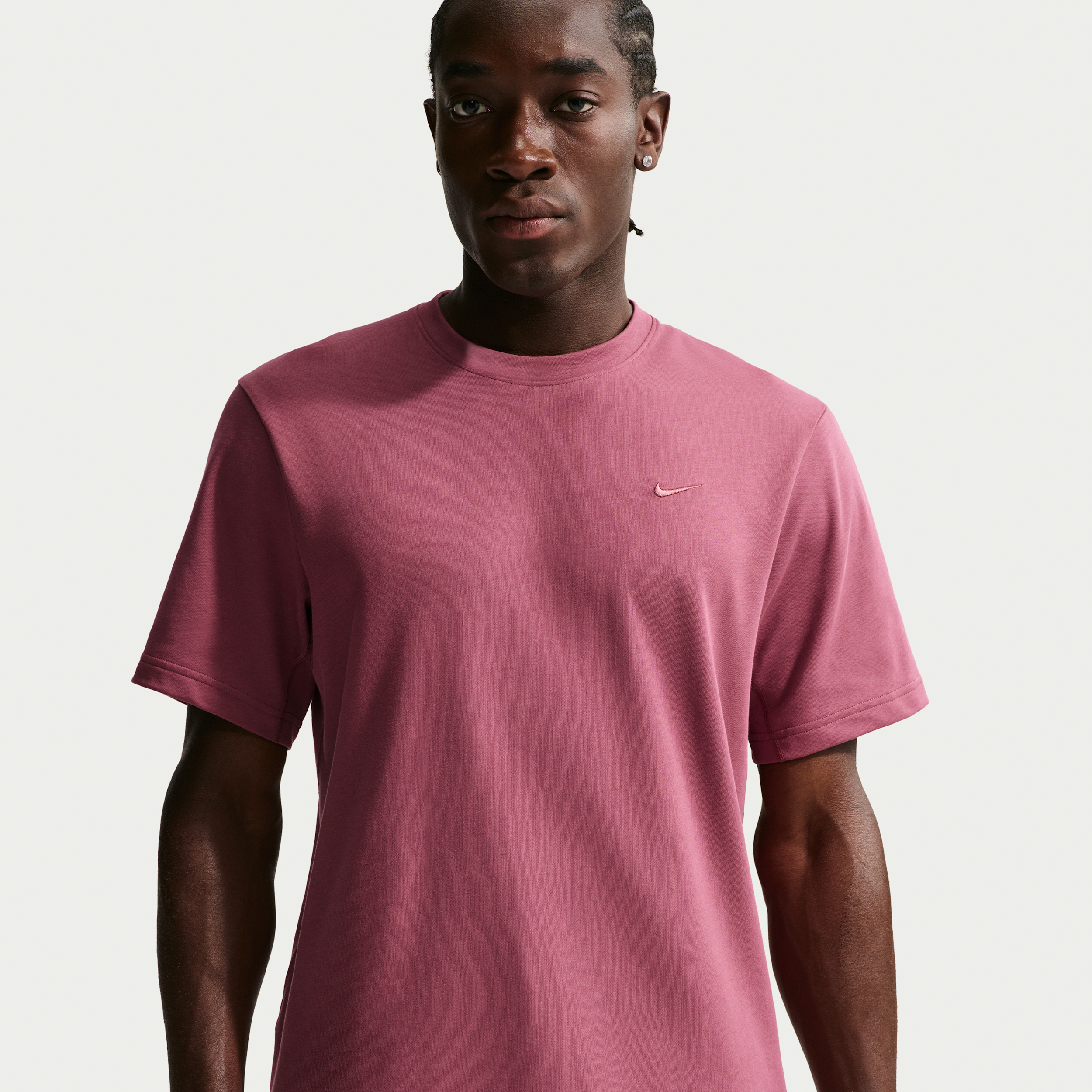 Nike Mens Dri-FIT Primary Statement Short Sleeve T-Shirt - - Pink Smoke / Pink Smoke Size XXL