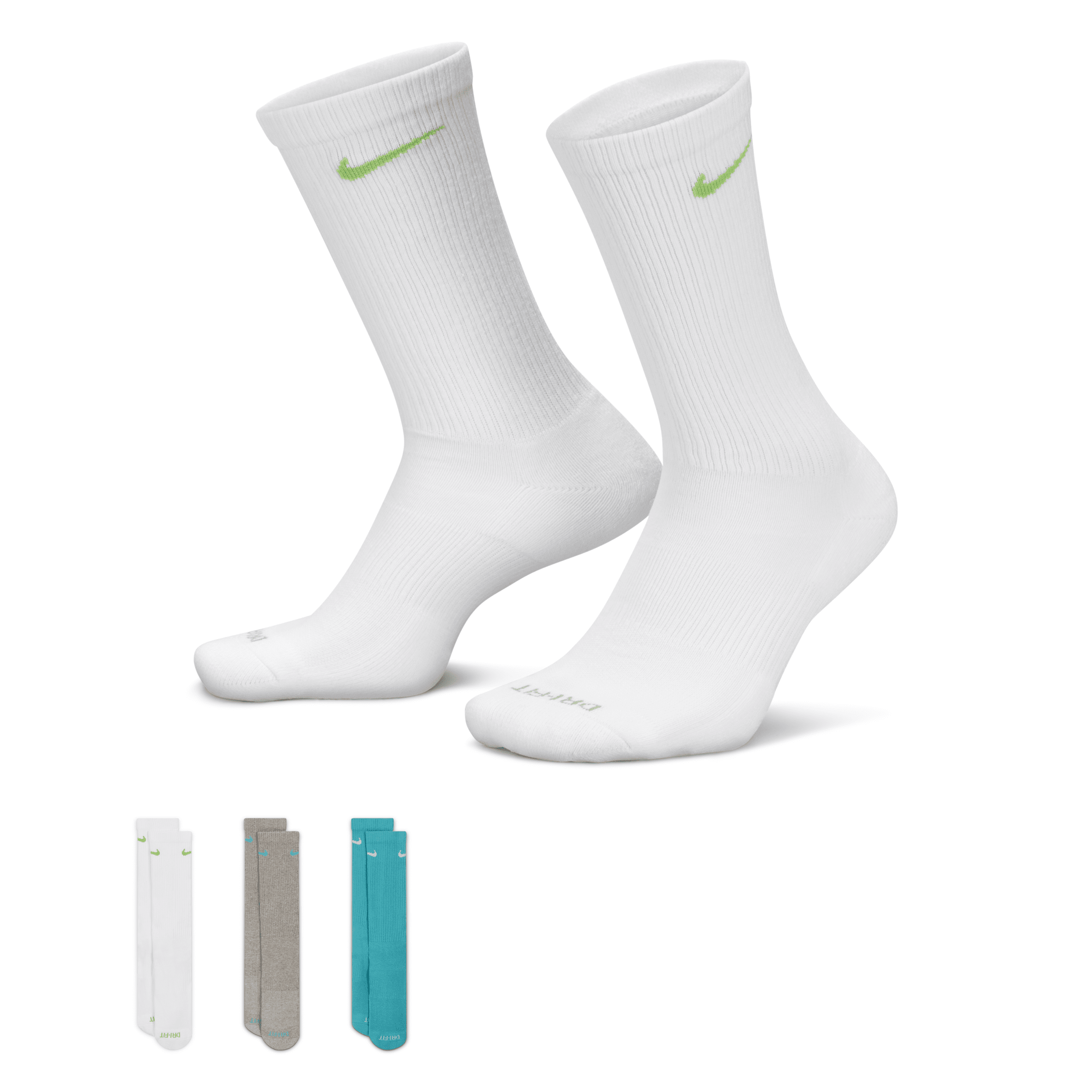 Nike Unisex Everyday Plus Cushioned Training Crew Socks (3 Pairs) In Multicolor