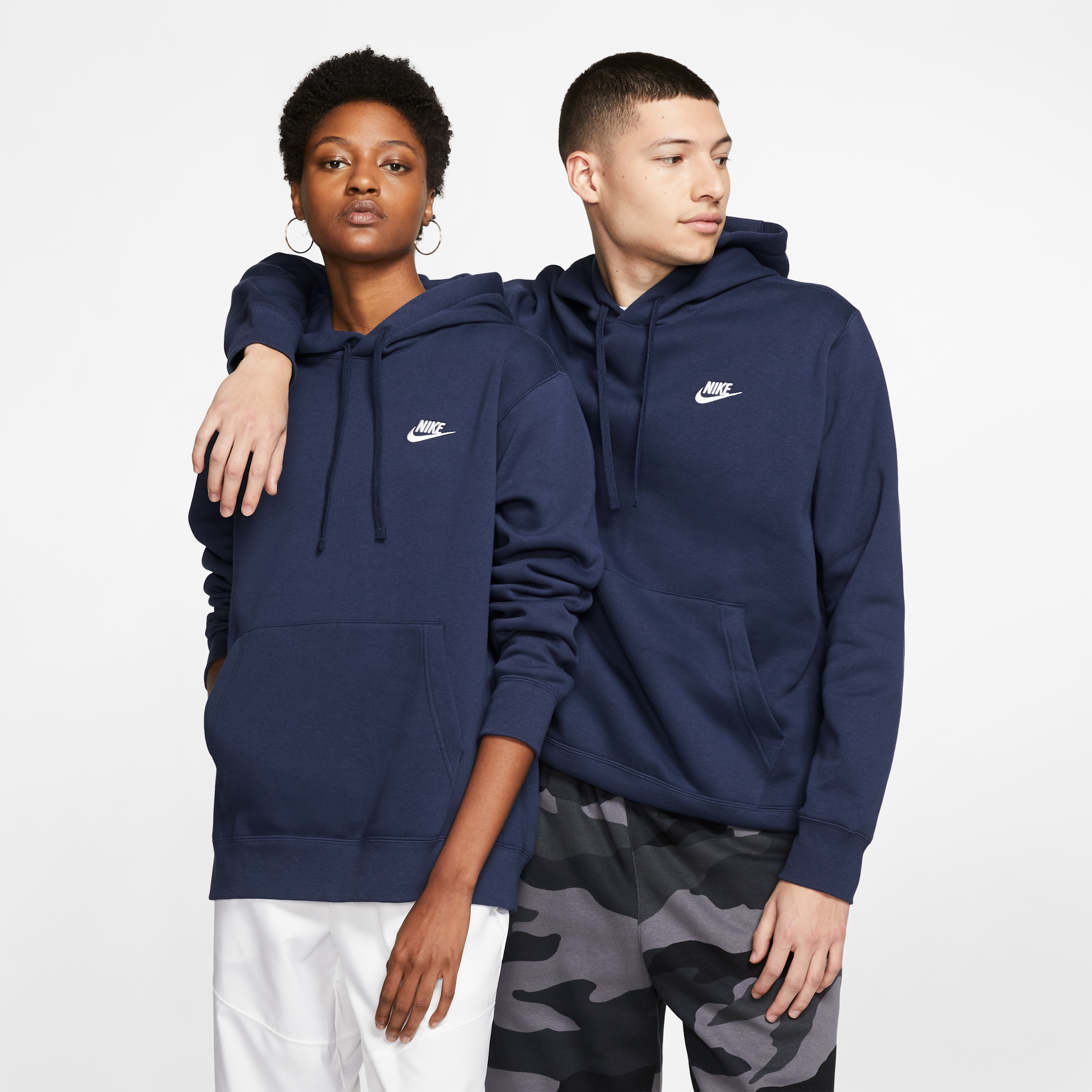 Men's Nike Sportswear Club Fleece Pullover Hoodie in Blue | BV2654-410