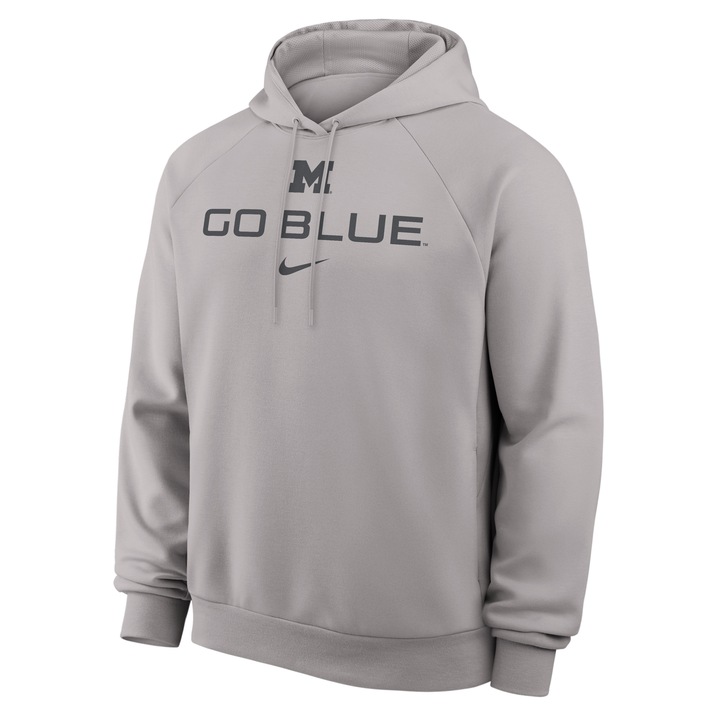 Michigan Premium Performance Nike Men's Dri-FIT College Pullover Hoodie in Grey | 03EJ09TMWN-YT6