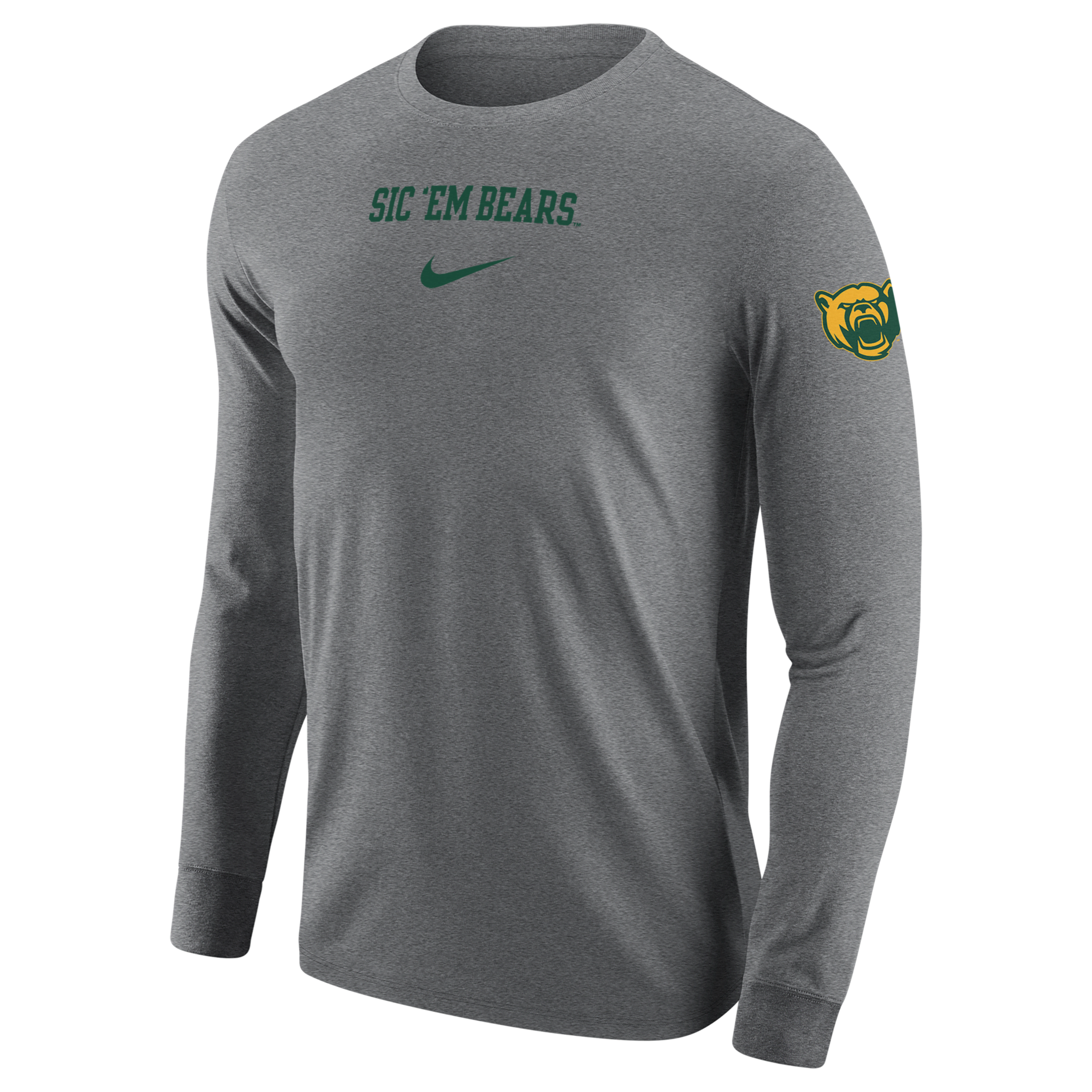 Shop Nike Baylor  Men's College Long-sleeve T-shirt In Grey