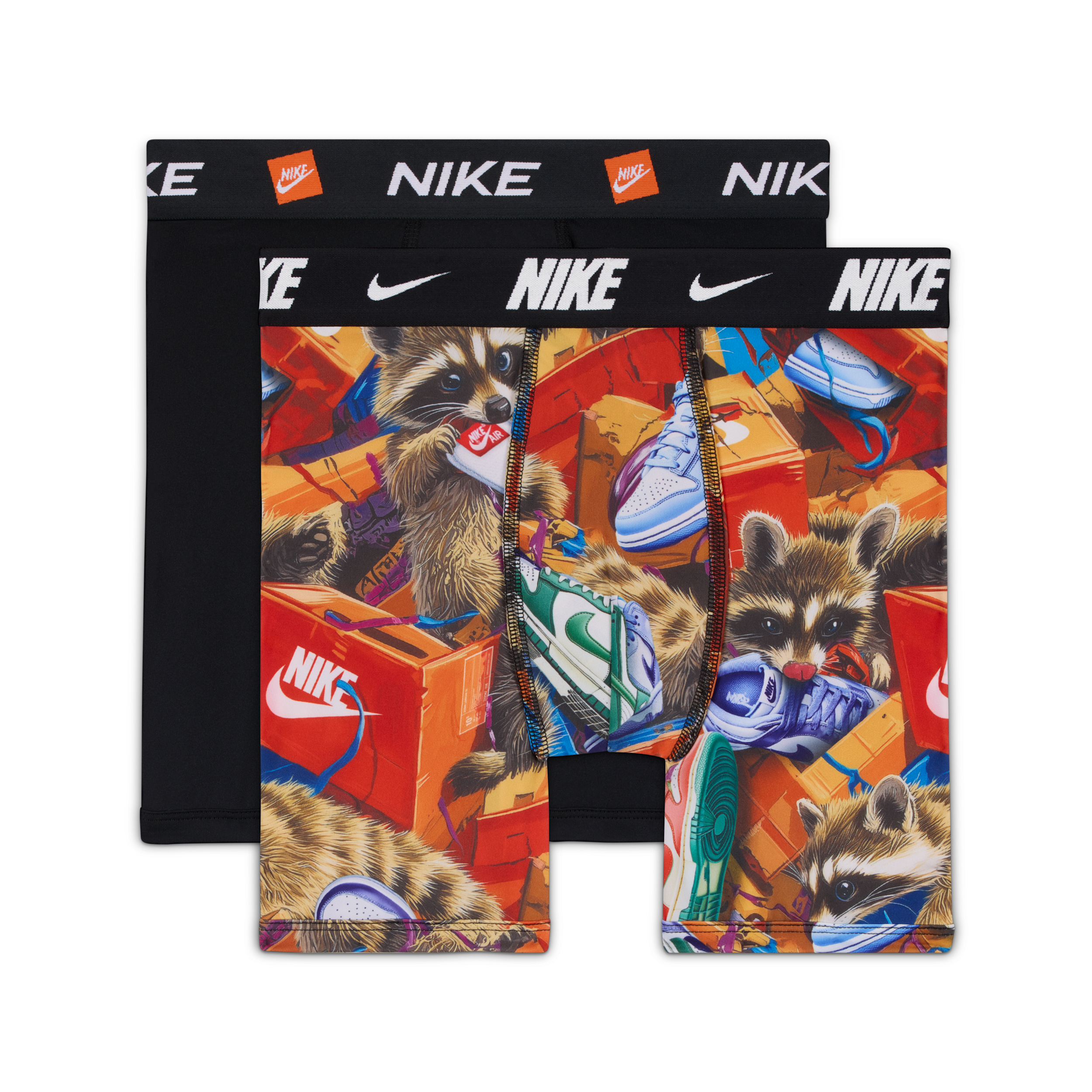 Nike Printed Long Boxer Briefs 2 Pack - Boys' Grade School University Red/Multi Size S