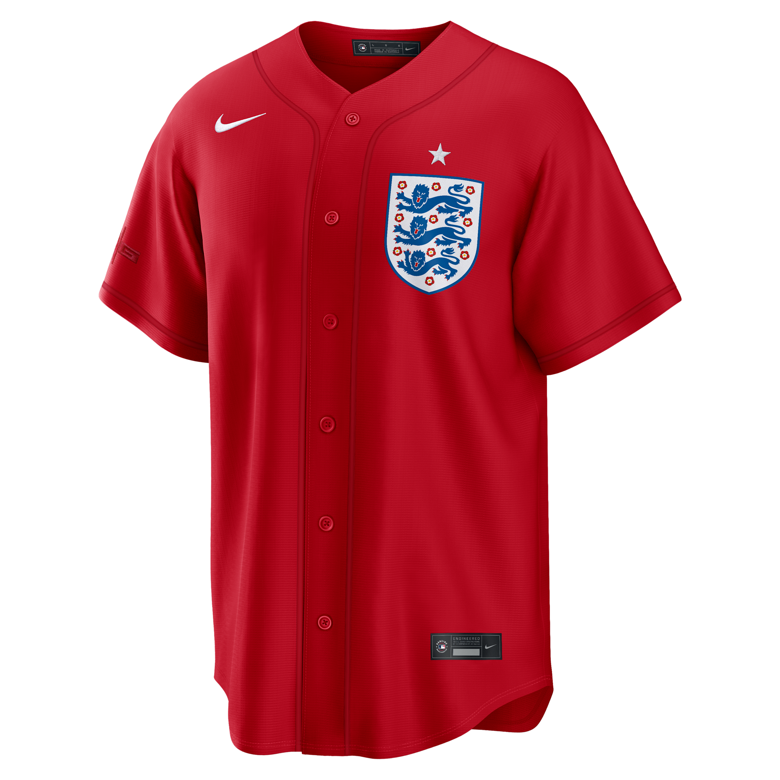 England National Team Nike Men's Soccer x MLB Stadium Jersey in Red | RE260LTNFAD-5HR