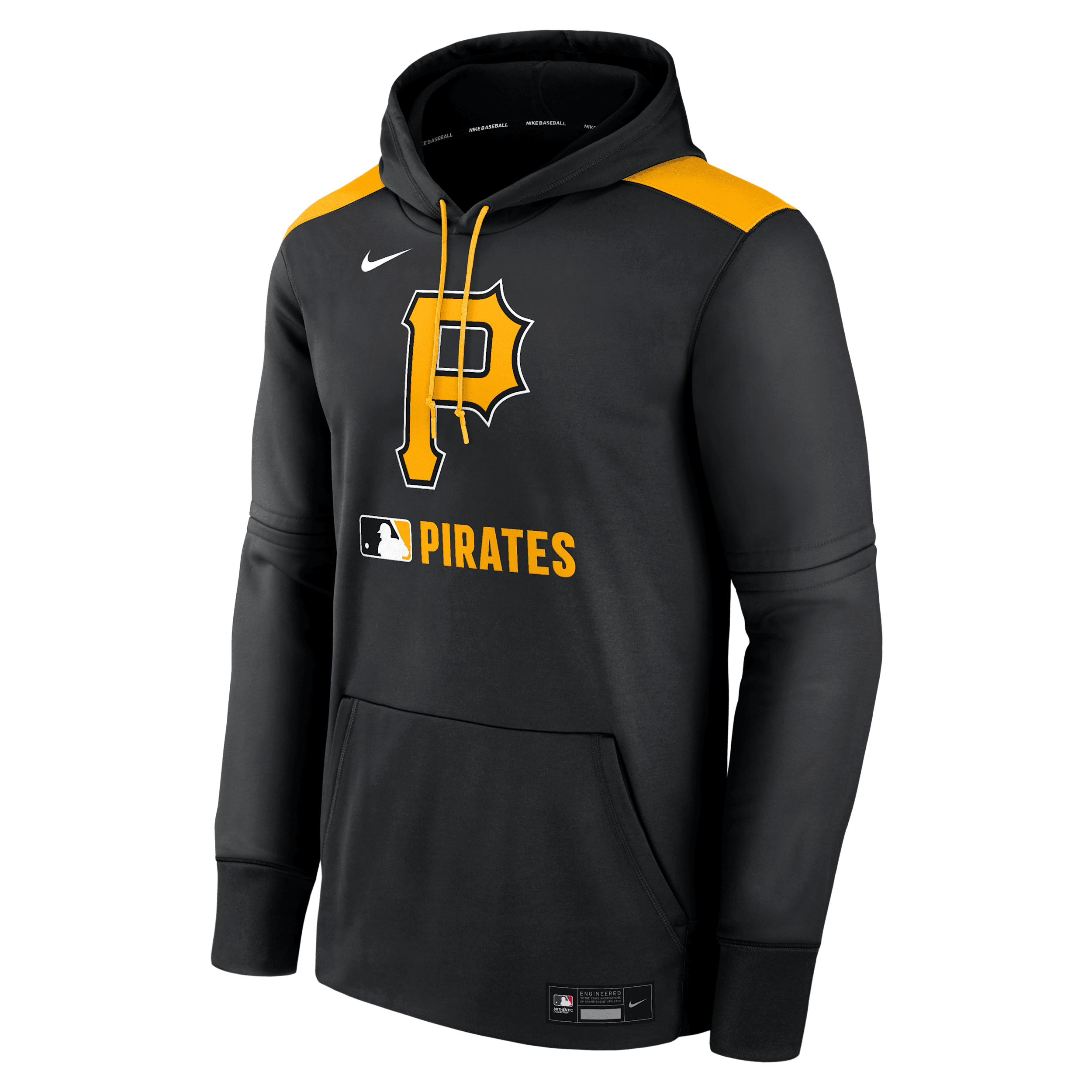 Nike Men's Pittsburgh Pirates Authentic Collection Therma Mlb Pullover Hoodie In Black