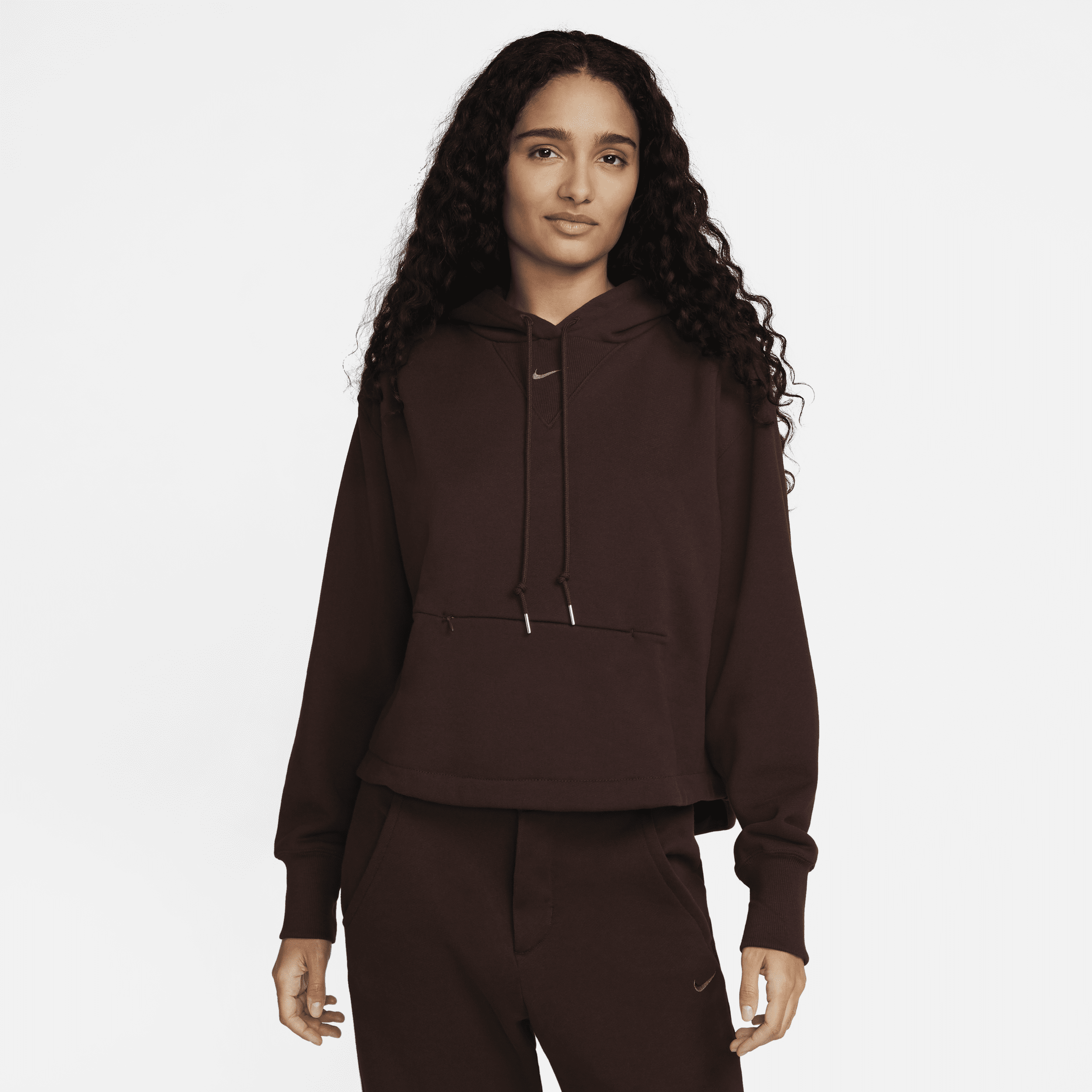 Nike Women's  Sportswear Modern Fleece Oversized French Terry Hoodie In Brown