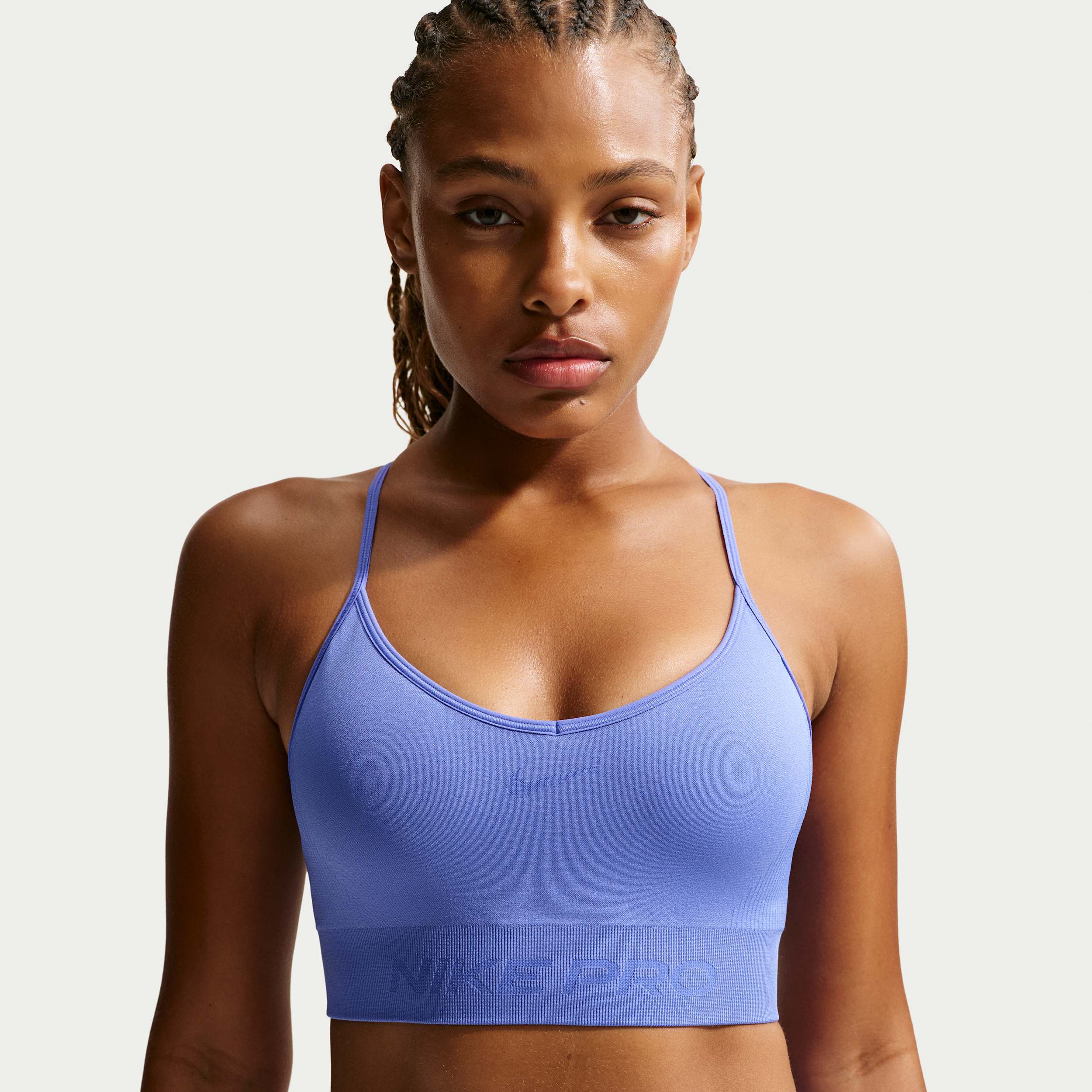 Women's Nike Pro Seamless Light-Support Padded Sports Bra in Blue | IB9843-570