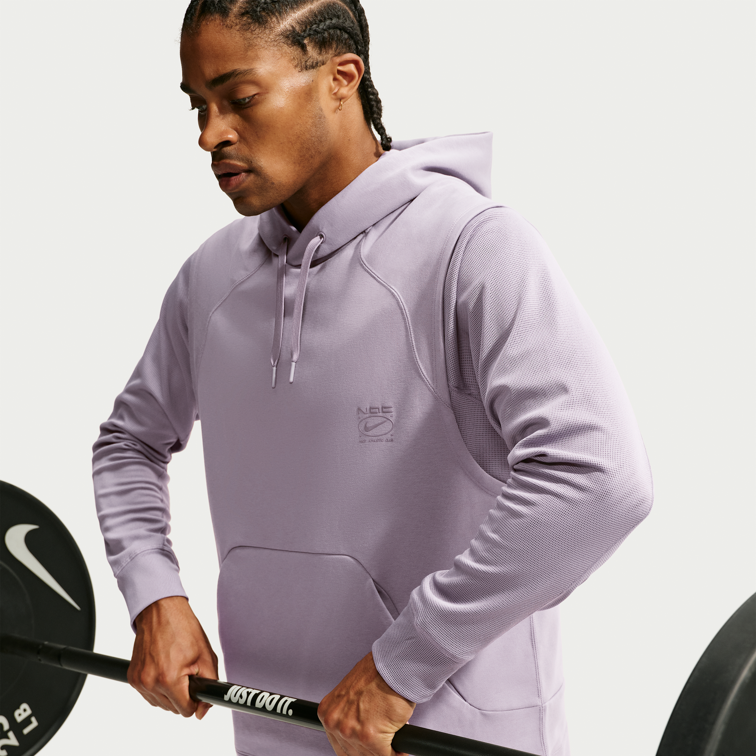 Nike Men's N.A.C. Dri-FIT Fleece Sleeveless Training Hoodie in Purple | IQ5551-524