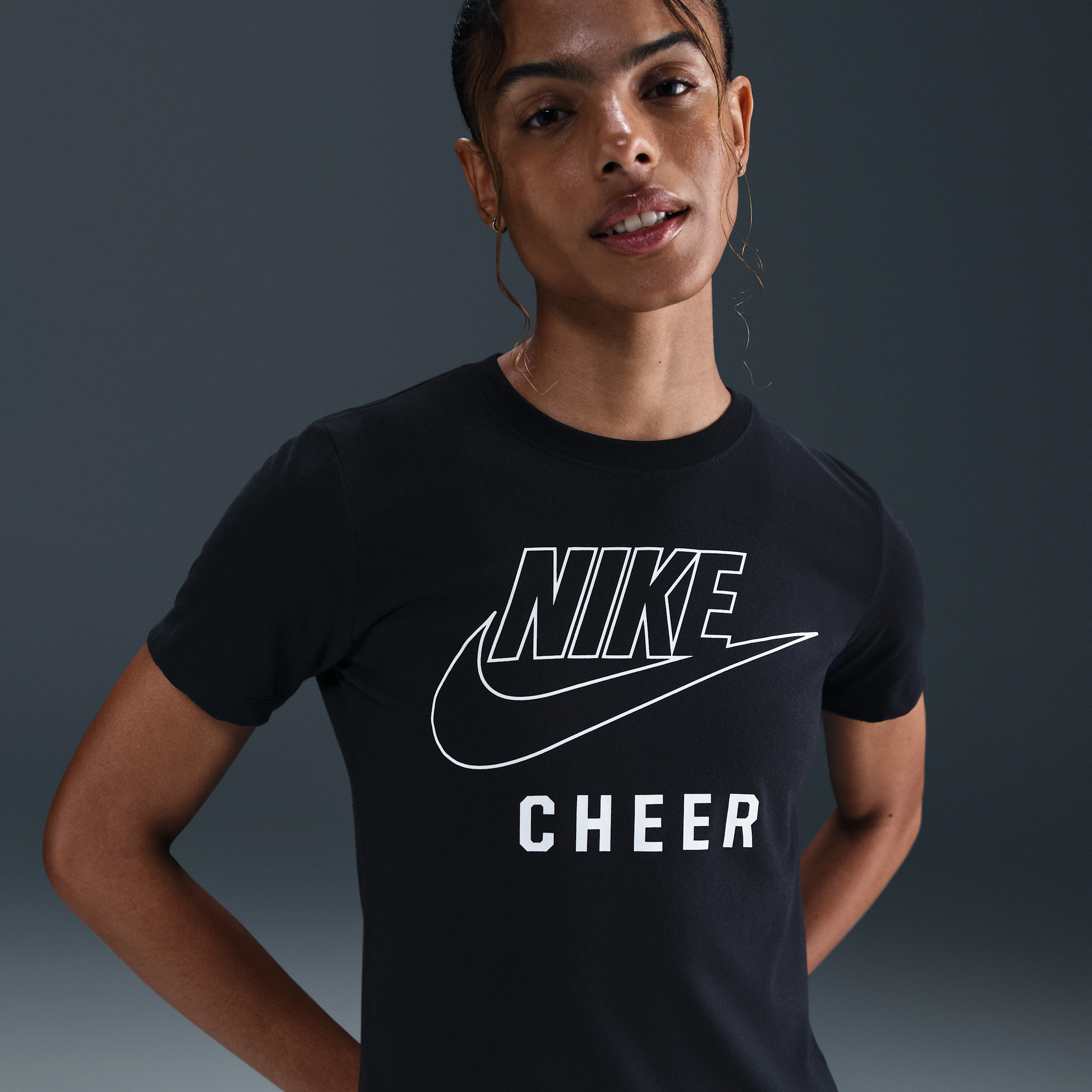 Nike Women's Swoosh Cheer T-shirt In Black