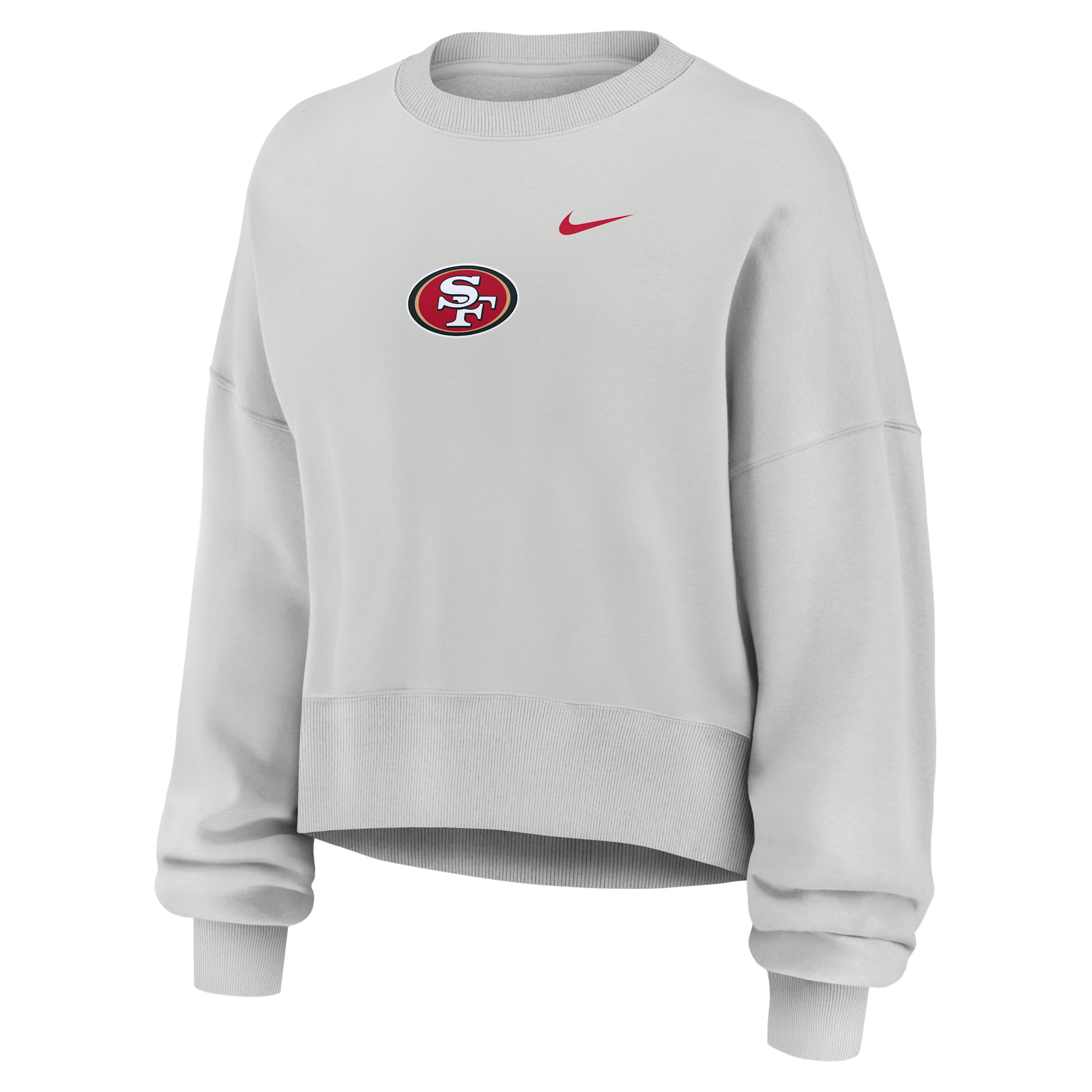 San Francisco 49ers Primetime Phoenix Nike Women's NFL Oversized Pullover Crew in Grey | 01D70BB9B-CSV