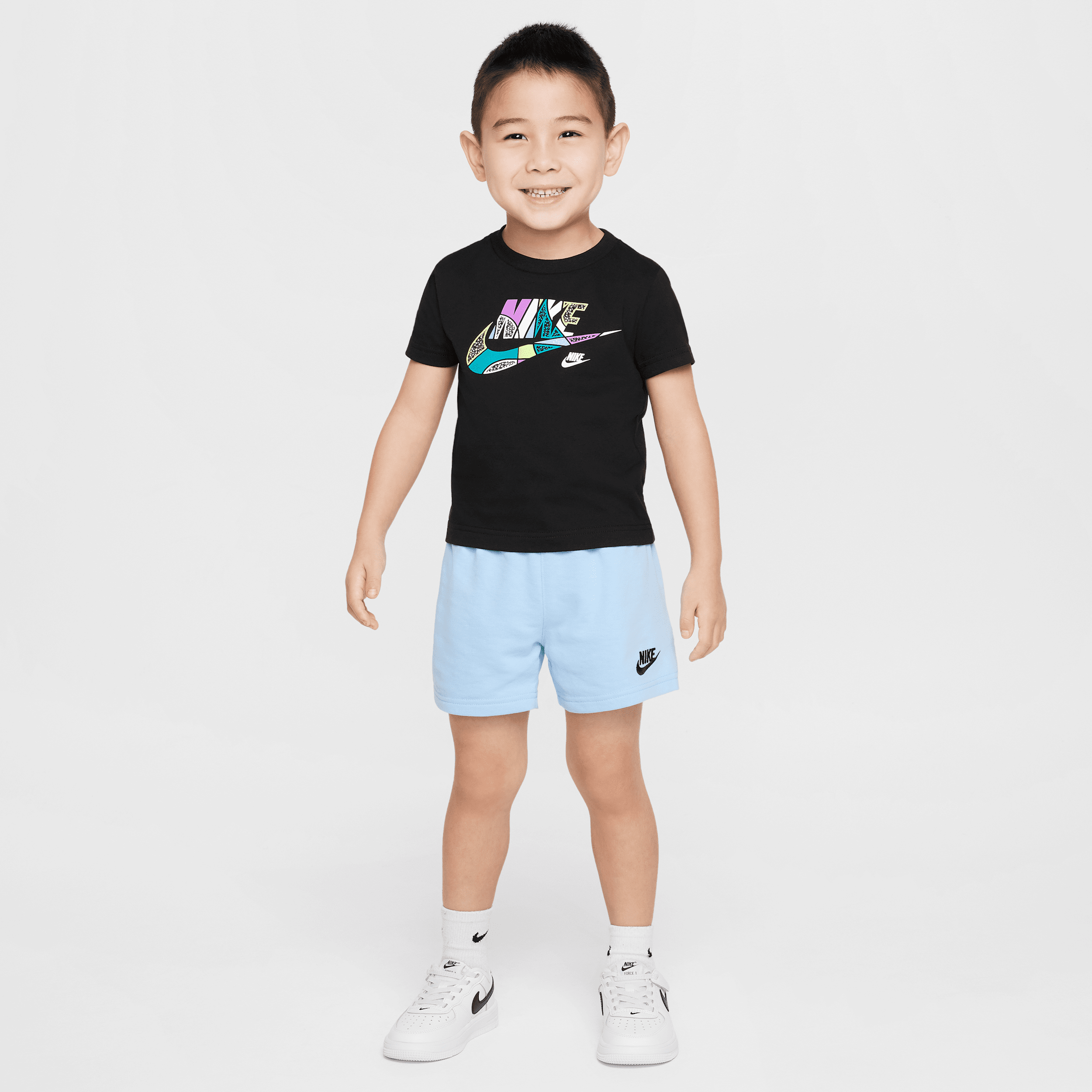 Nike Sportswear "outside The Lines" Toddler 2-piece French Terry Shorts Set In Blue