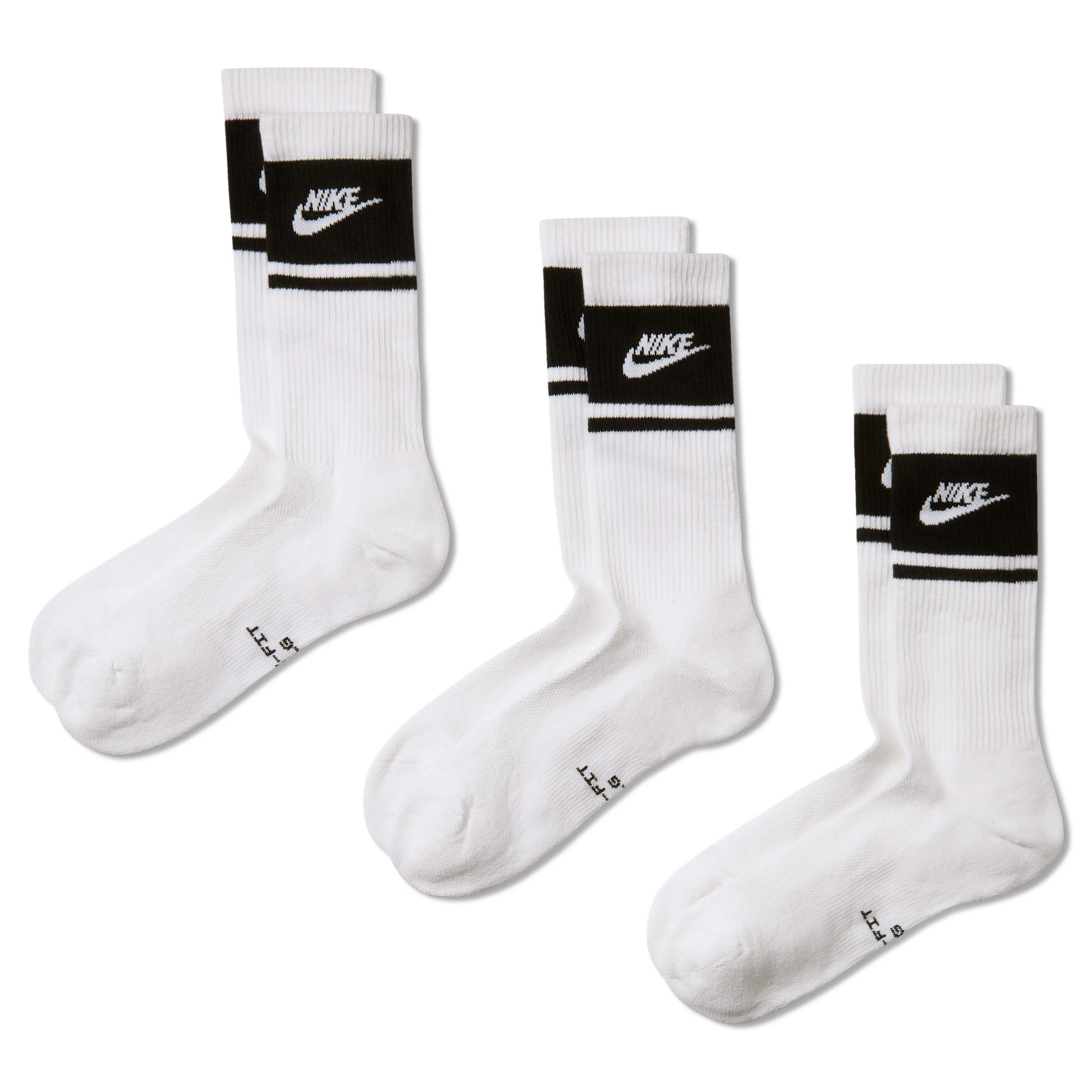 Nike Unisex Everyday Elevated Crew Socks (3 Pairs) in White | IM7949-901