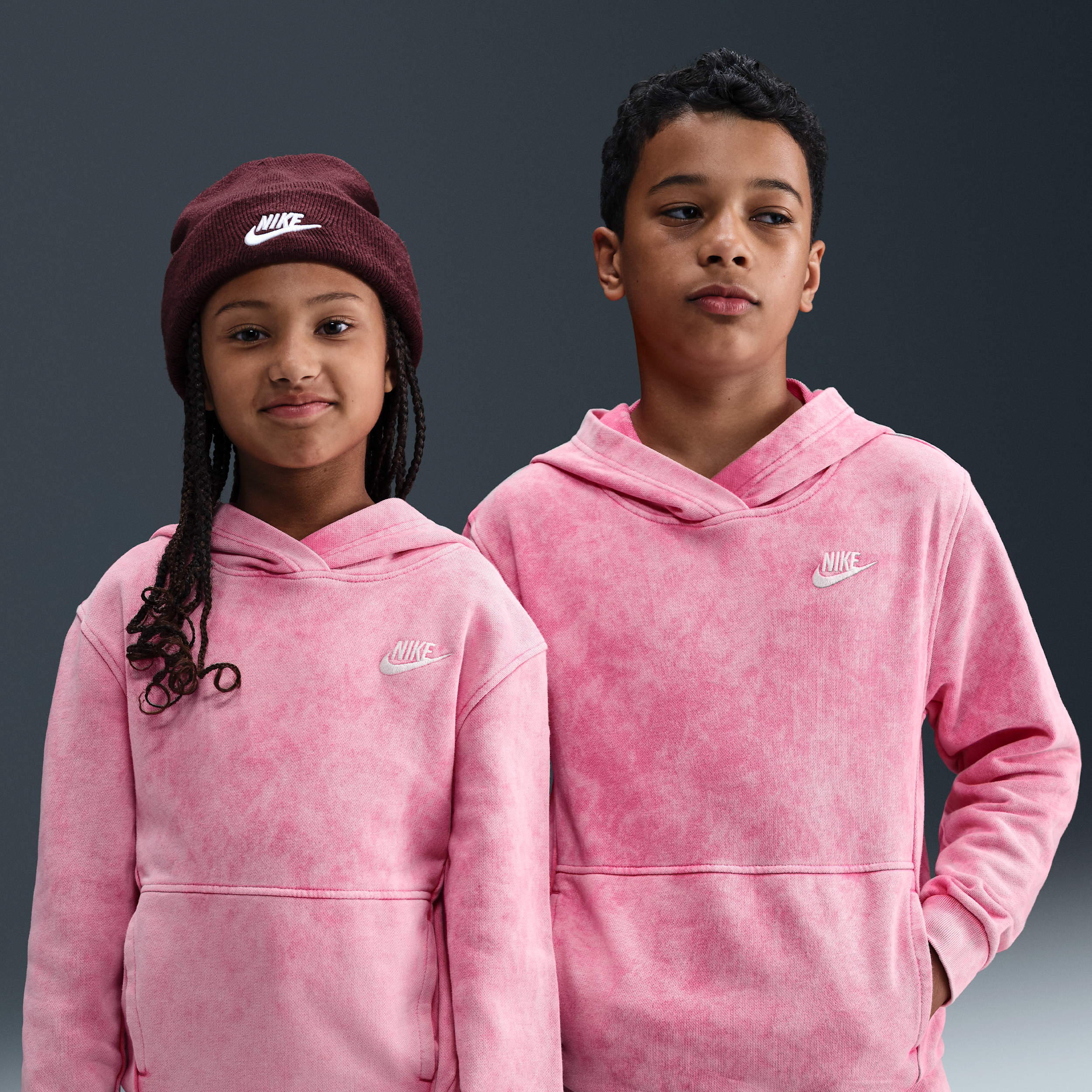 Nike Sportswear Big Kids' Pullover Hoodie in Pink | IH2375-684