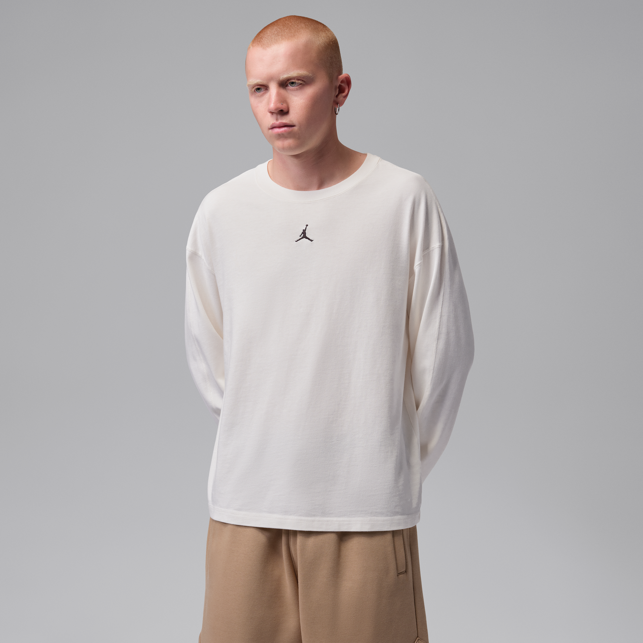 Men's Jordan Flight Heavyweight Long-Sleeve Top in White | IF1829-133