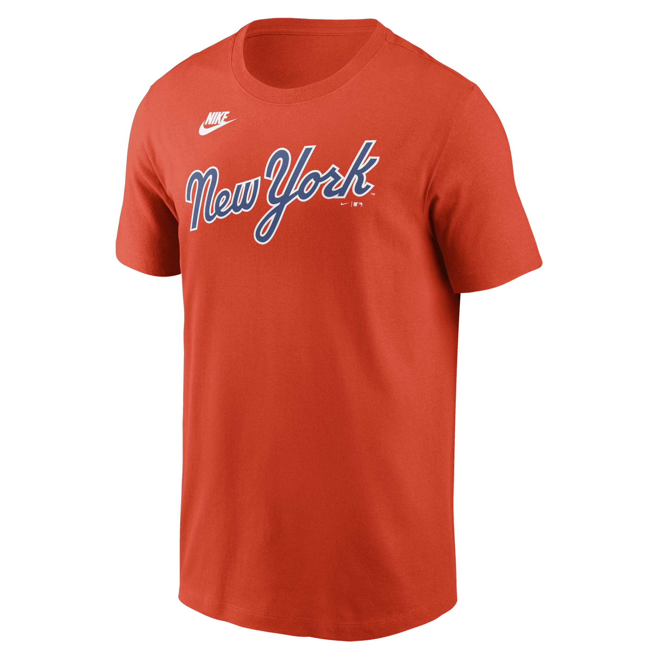 Nike New York Mets Cooperstown Wordmark  Men's Mlb T-shirt In Orange