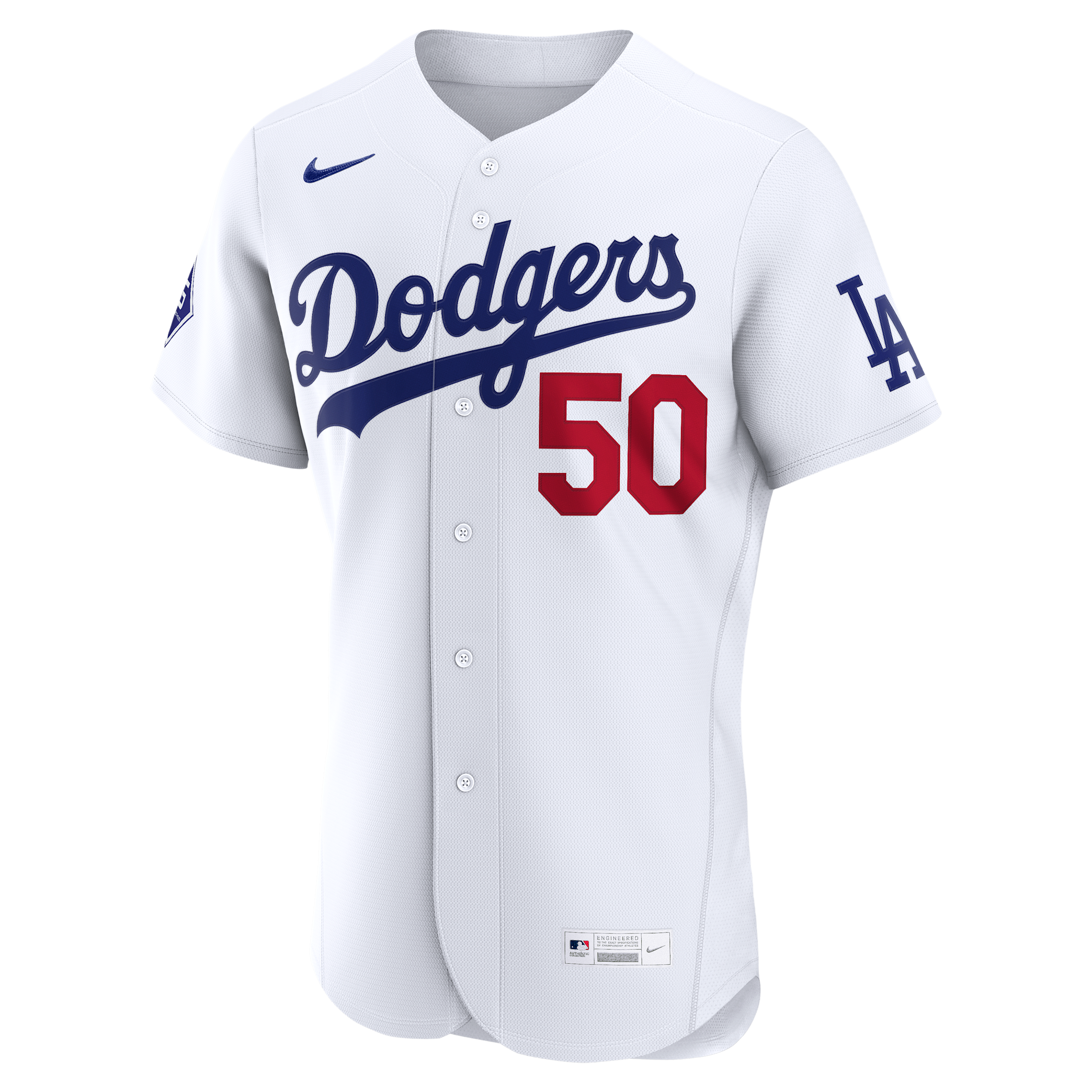Mookie Betts Los Angeles Dodgers Nike Men's MLB Authentic Jersey in White | 8900LDHOLD9-S3J