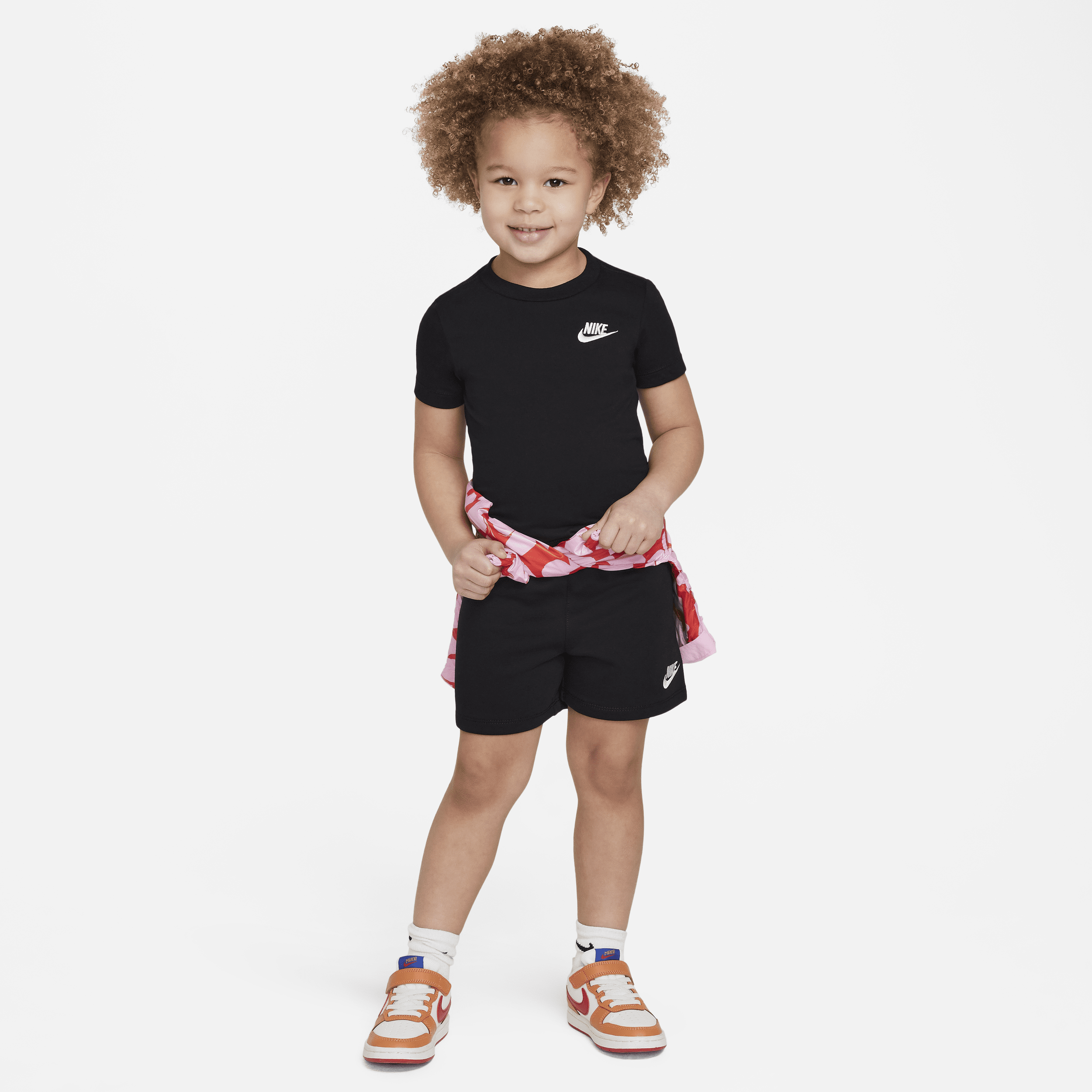 Shop Nike Club Toddler Knit Shorts Set In Black
