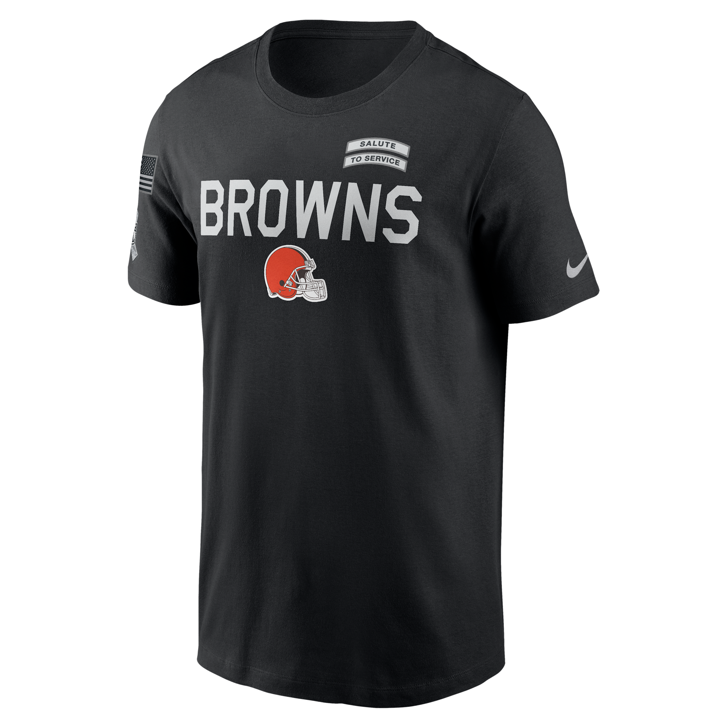 Cleveland Browns Salute to Service Sideline Nike Men's Dri-FIT NFL T-Shirt in Black | 02ET00AA28-NKC