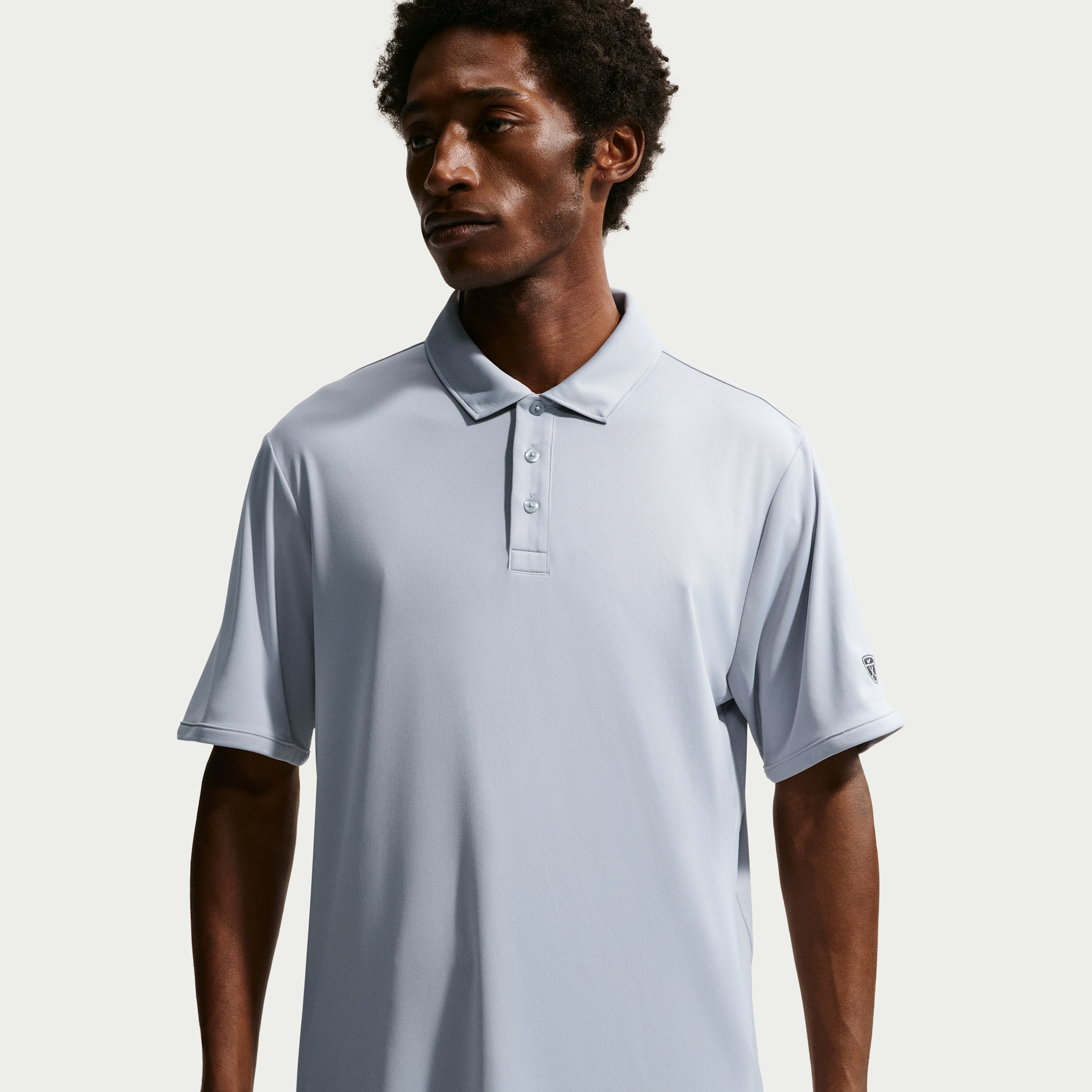 Nike Men's Par Dri-FIT Sleeve Logo Golf Polo in Grey | IQ7023-012