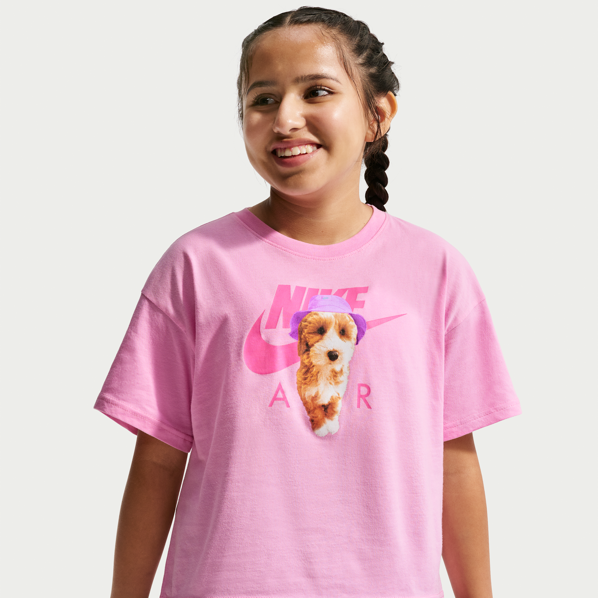 Nike Sportswear Big Kids' (Girls') Boxy T-Shirt in Pink | IO2194-621