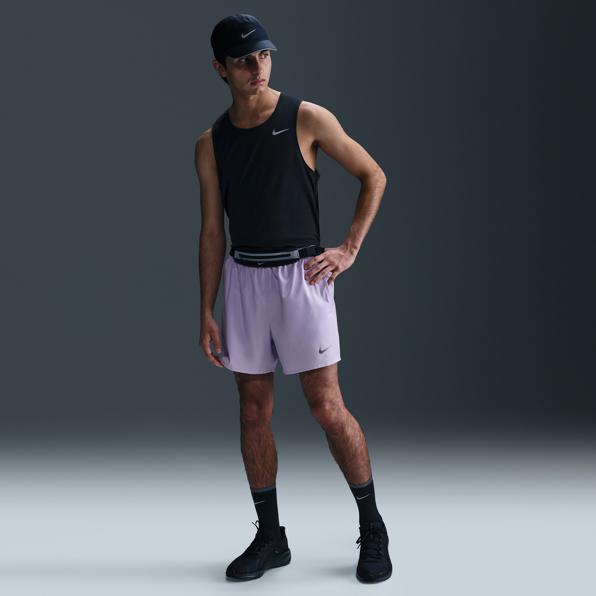 Nike Dri-fit Challenger 5-inch Brief Lined Shorts In Purple
