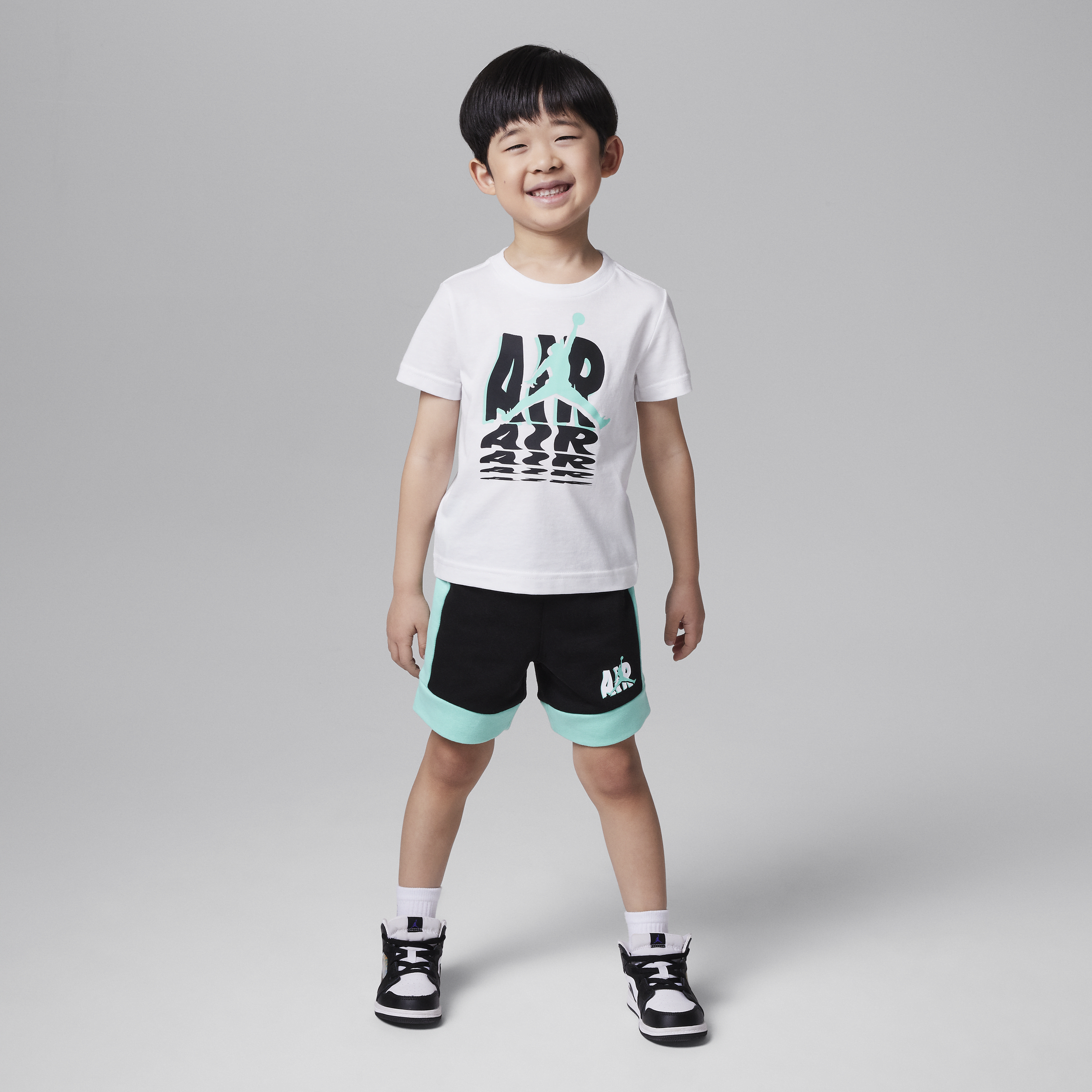 Shop Jordan Galaxy Toddler French Terry Shorts Set In Black