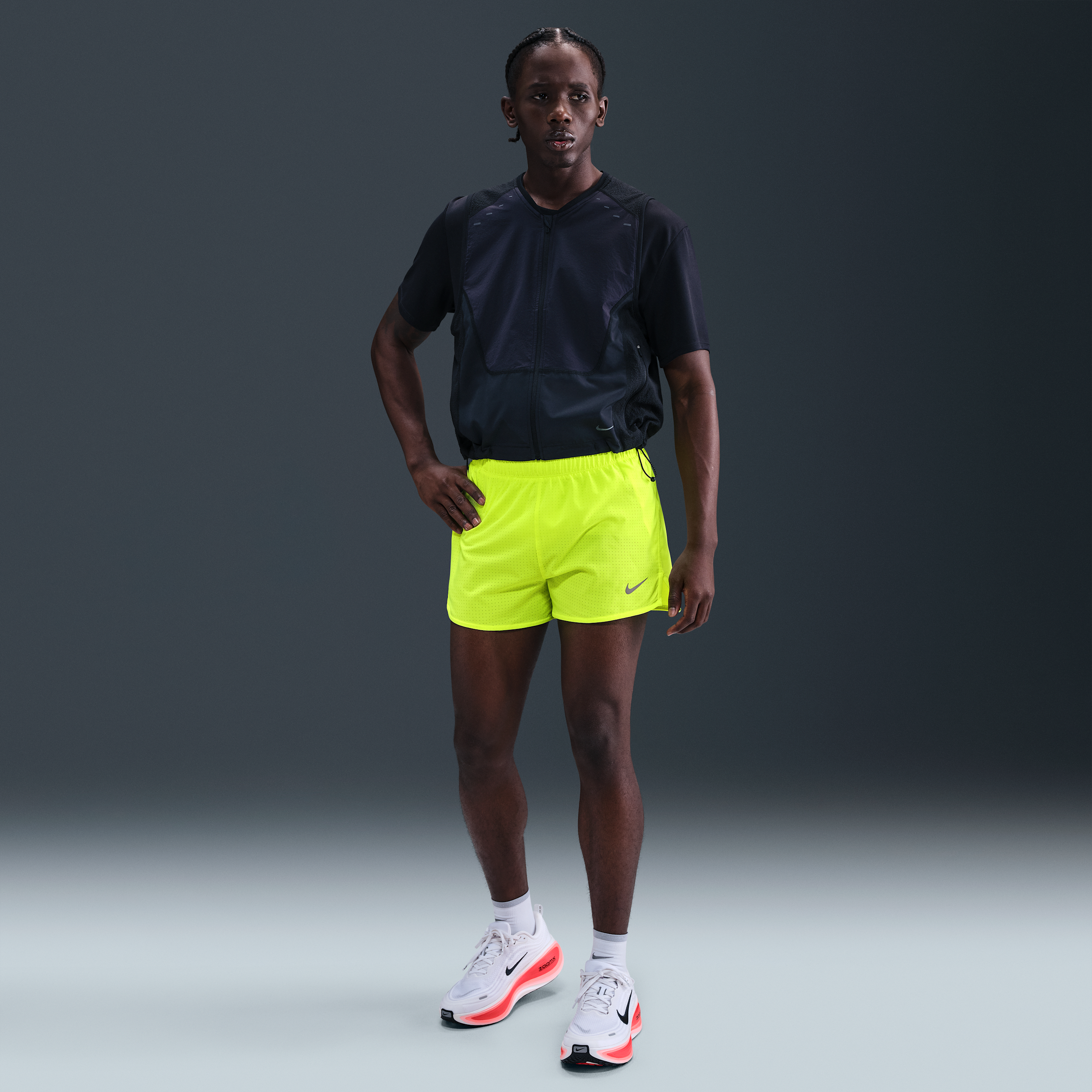 Nike Men's Fast Dri-fit 3" Brief-lined Running Shorts In Yellow