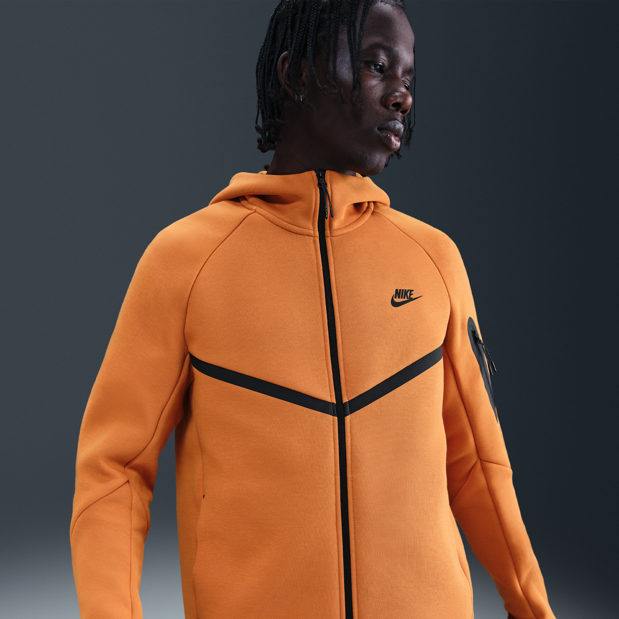 Nike Men's Tech Full-zip Windrunner Hoodie In Orange