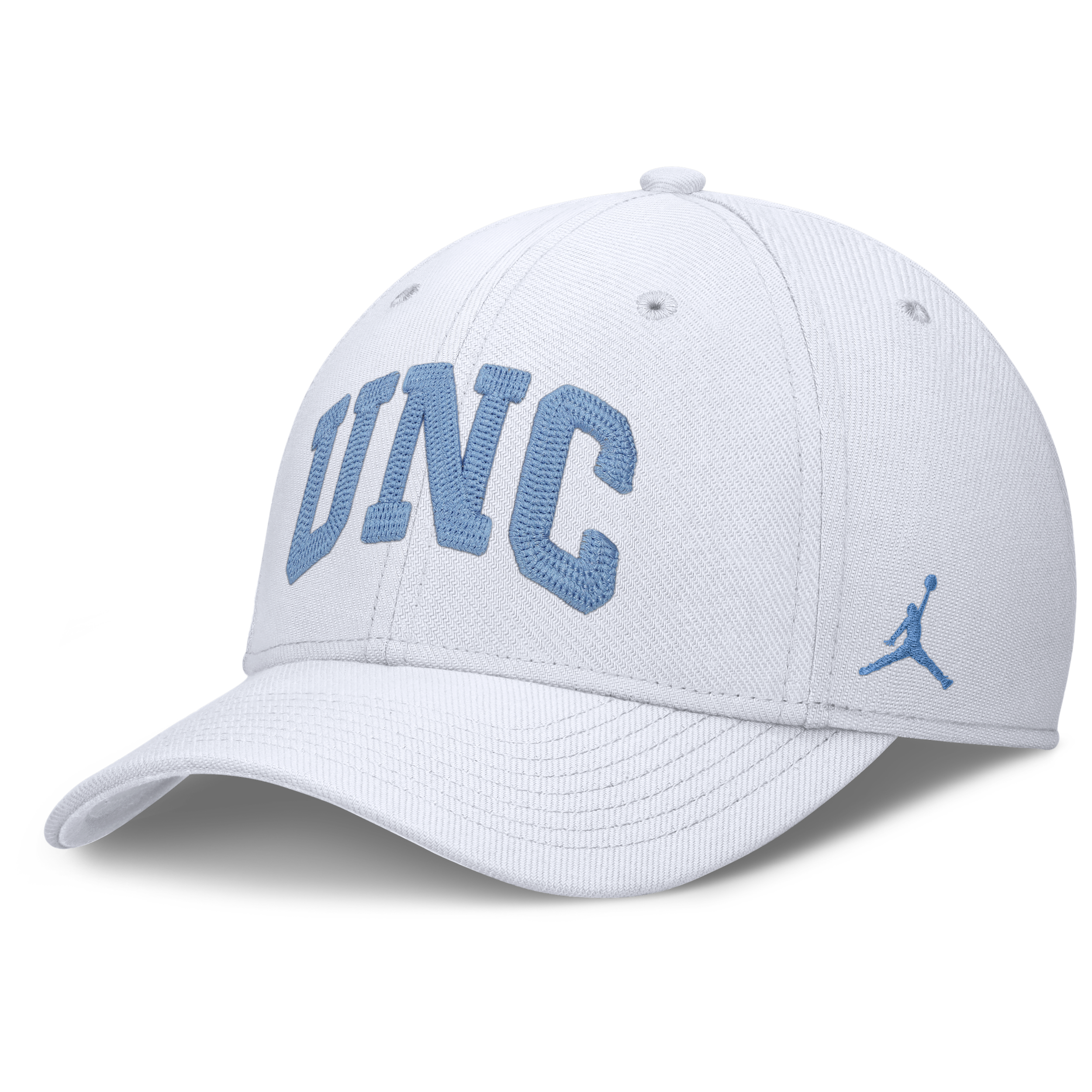 Nike Men's North Carolina Classic Swooshflex Jordan Brand Dri-FIT College Hat in White | JC3A10ANCN-KLK