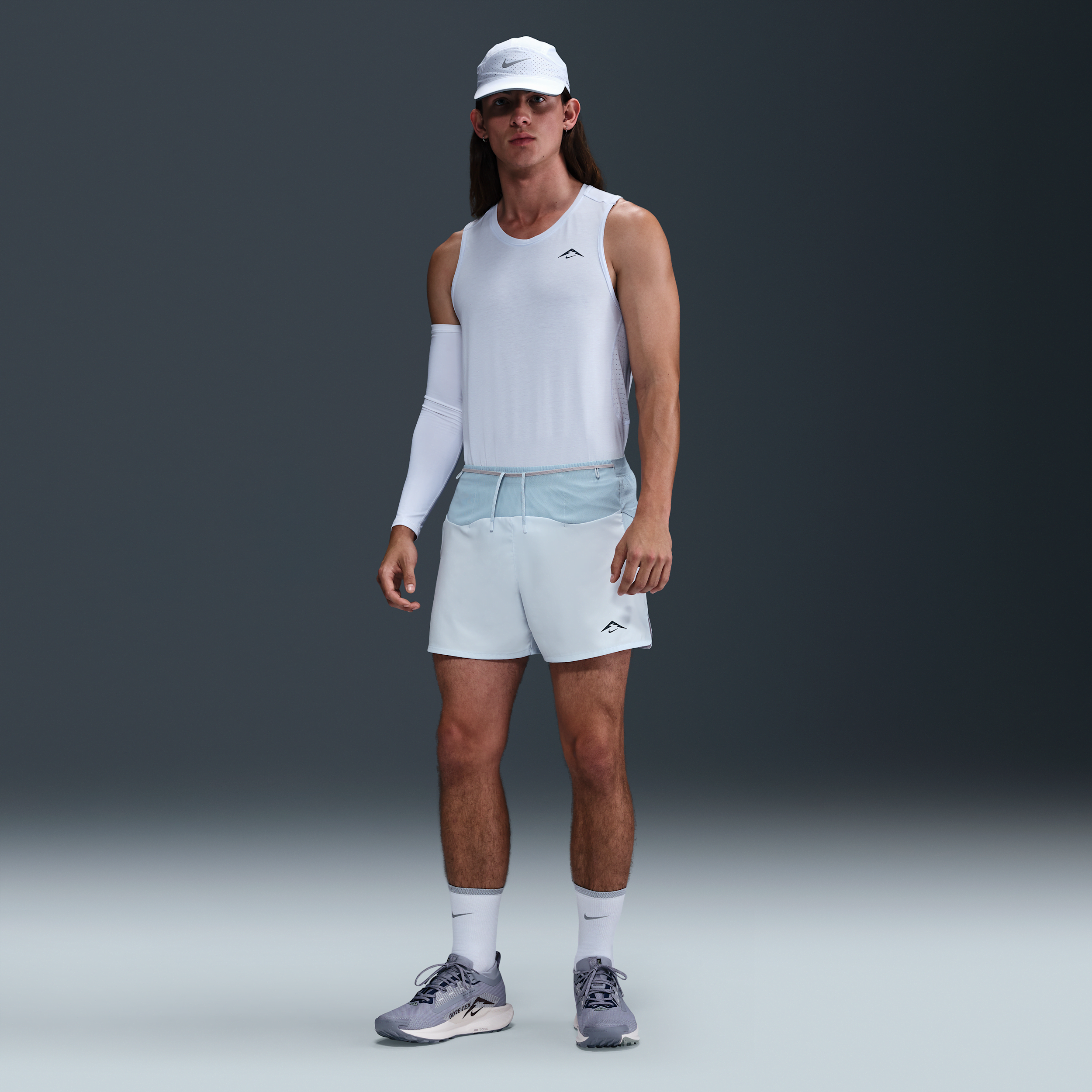Nike Men's Trail Second Sunrise 5" Dri-fit Adv Brief-lined Running Shorts In Grey