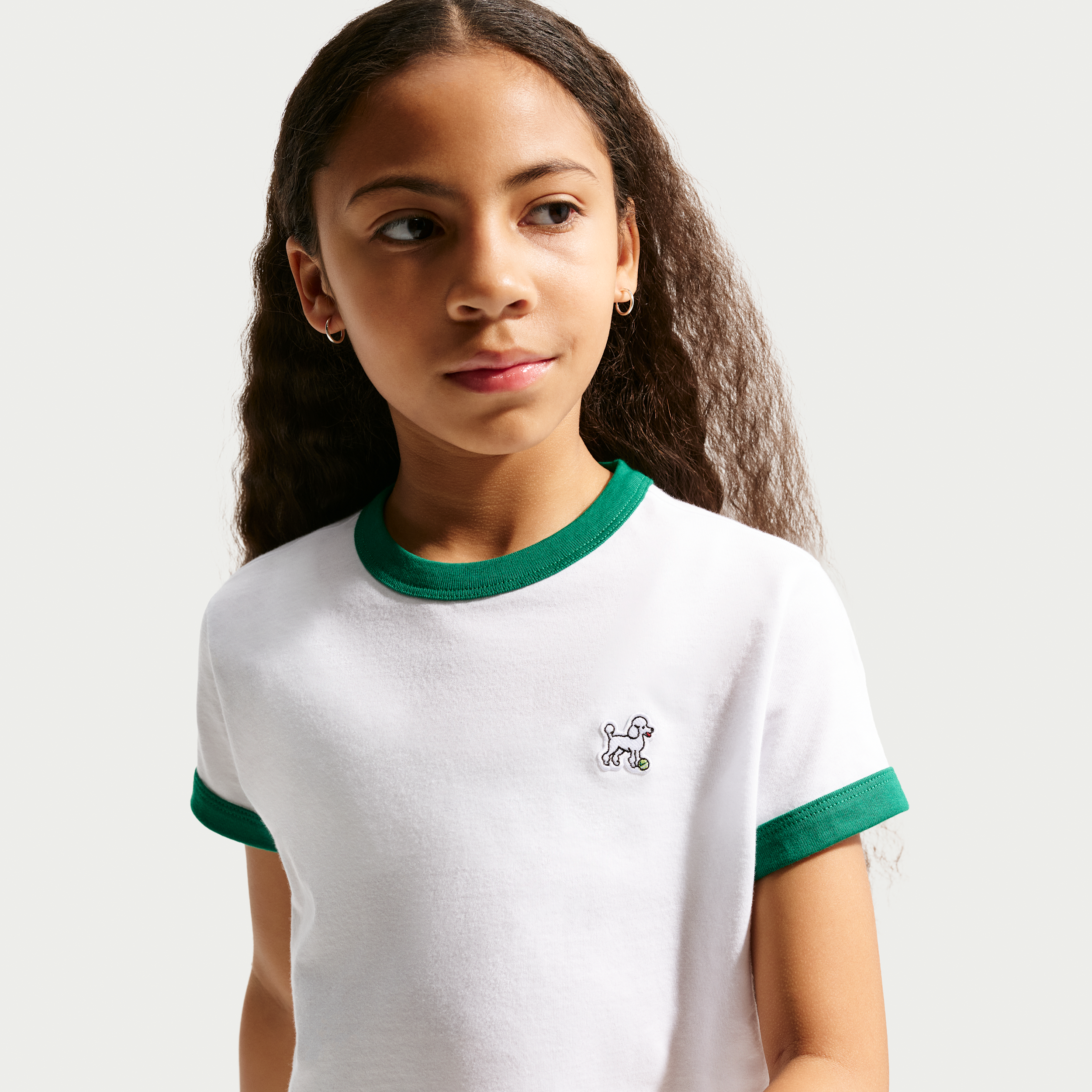 Nike Sportswear Big Kids' Cropped T-Shirt in White | IR4948-101