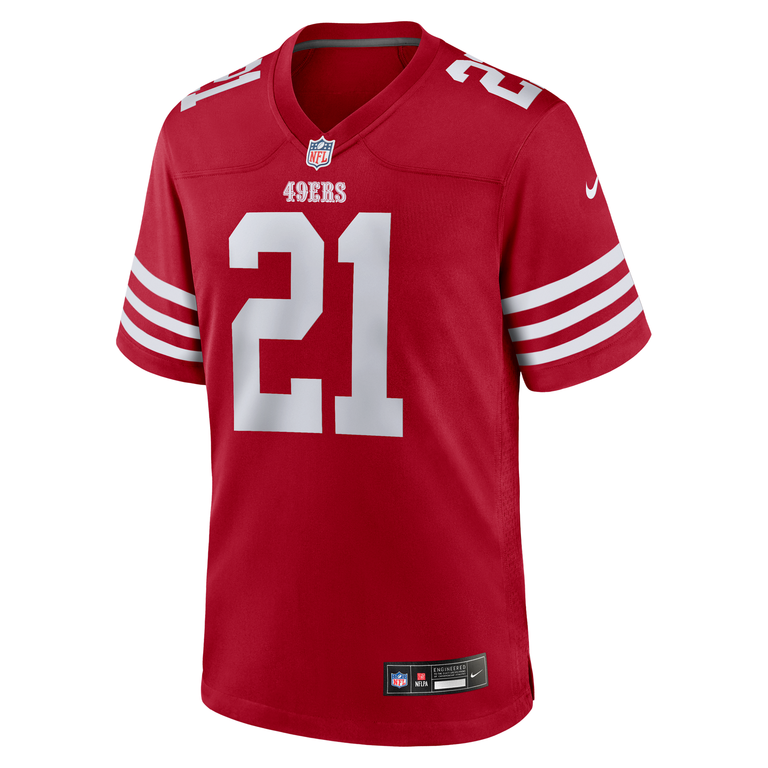 Deion Sanders San Francisco 49ers Retired Nike Men's NFL Game Jersey in Red | FN202673580-DSF