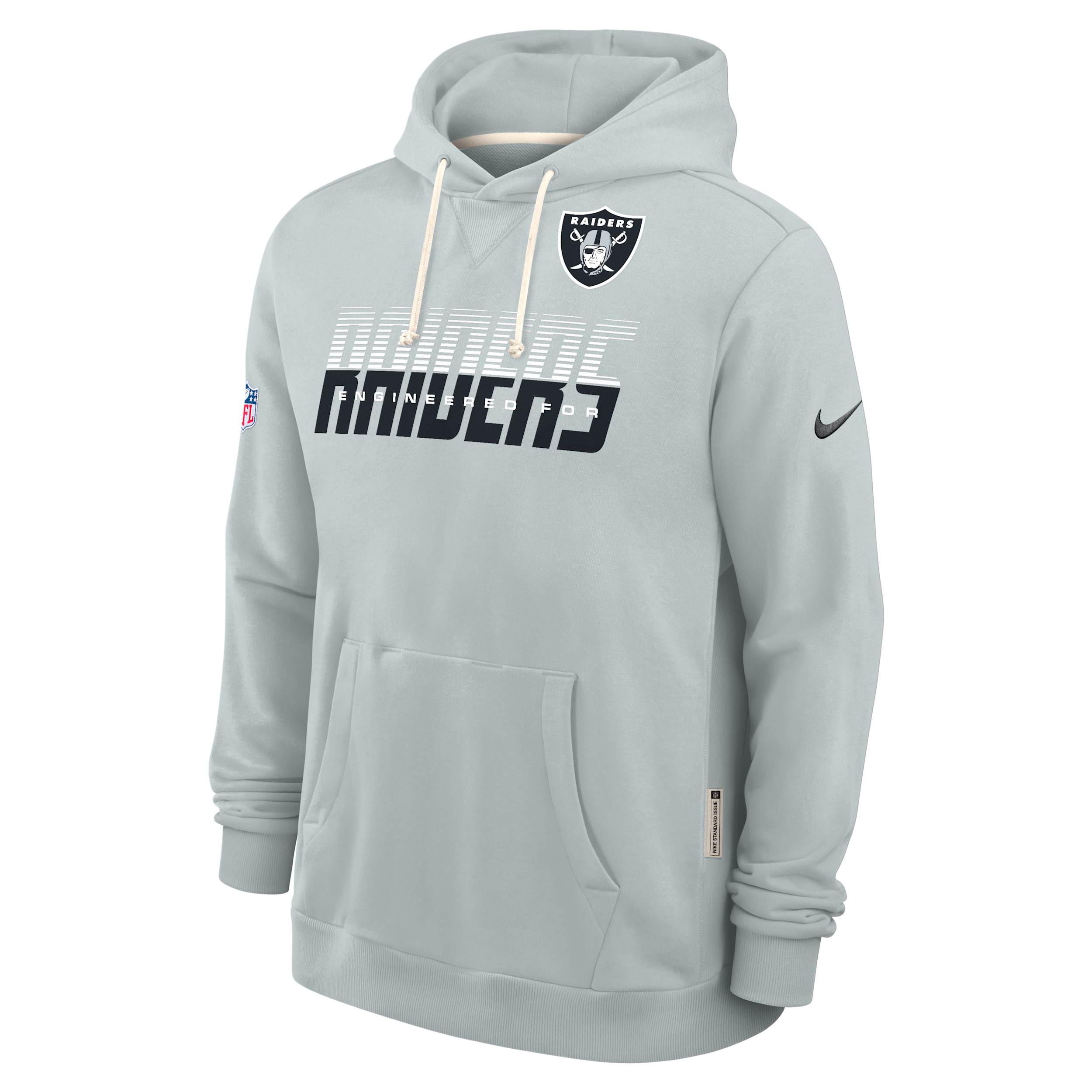 Las Vegas Raiders Sideline Standard Issue Nike Men's Dri-FIT NFL Pullover Hoodie in Grey | 03AZ07R8D-SX8