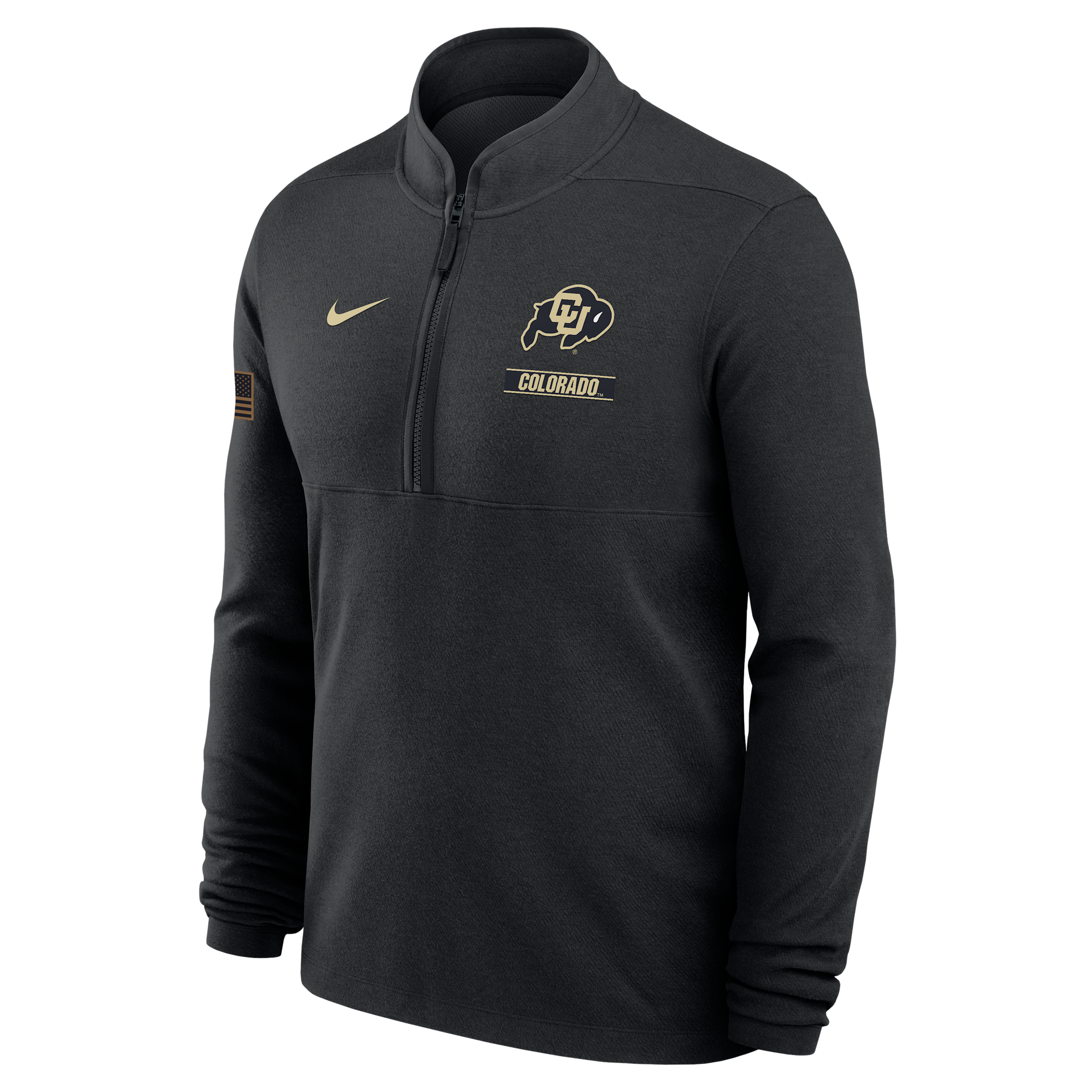Colorado 2026 Military Appreciation Stride Nike Men's Dri-FIT College 1/2-Zip Long-Sleeve Top in Black | IV8073-010
