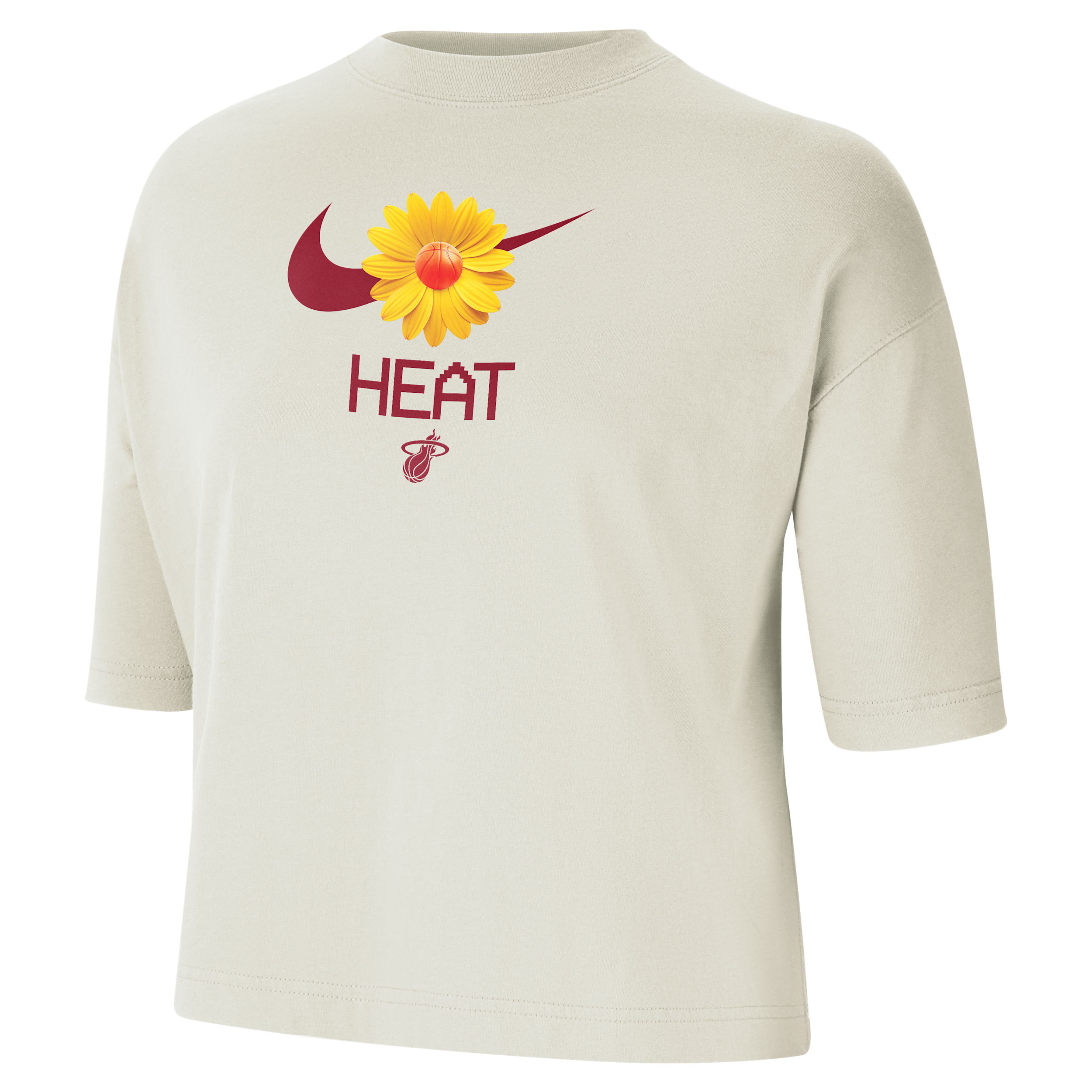 Nike Miami Heat Courtside Women's Nba Boxy T-shirt In Gray