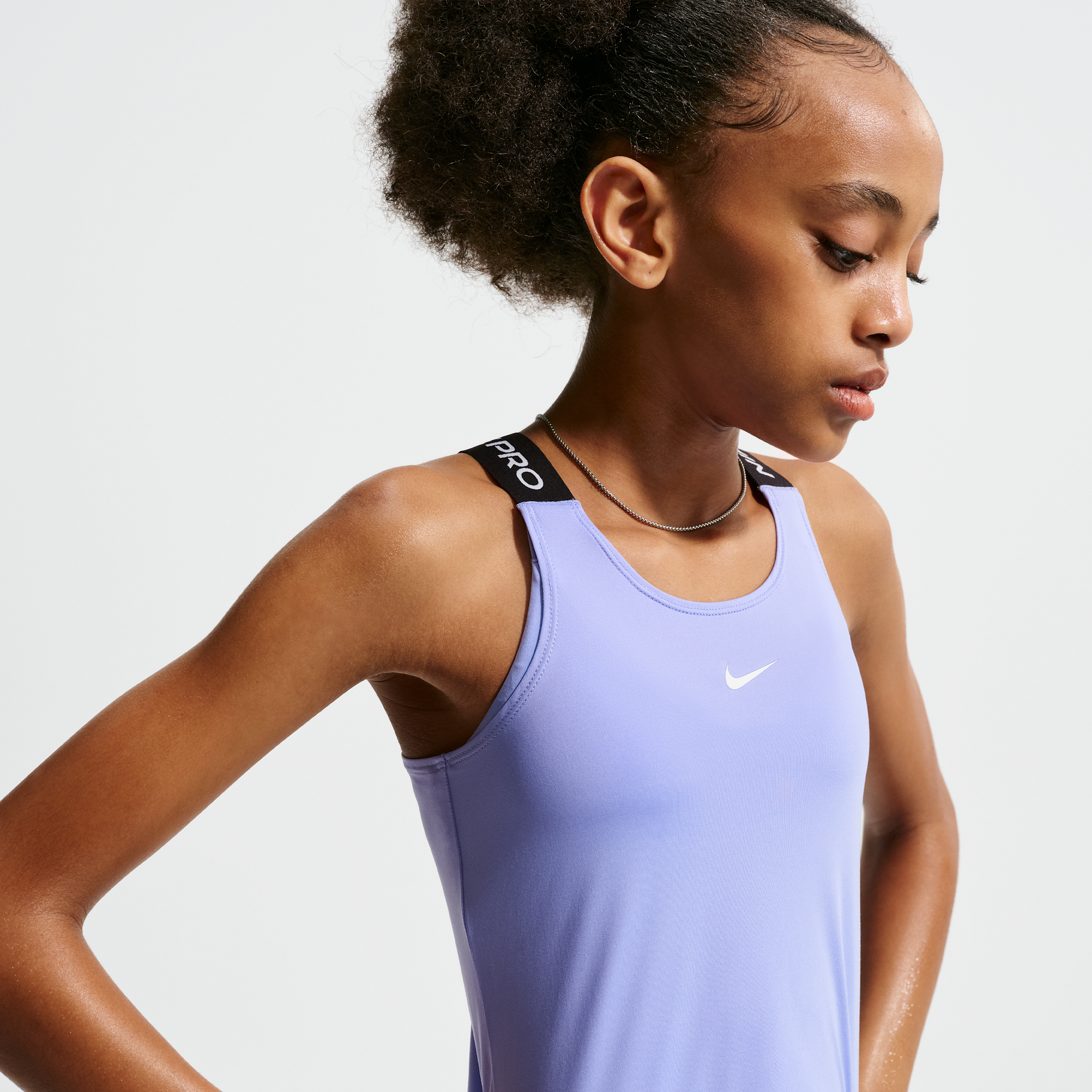 Nike Pro Big Kids' (Girls') Dri-FIT Tank Top in Purple | IF1747-569
