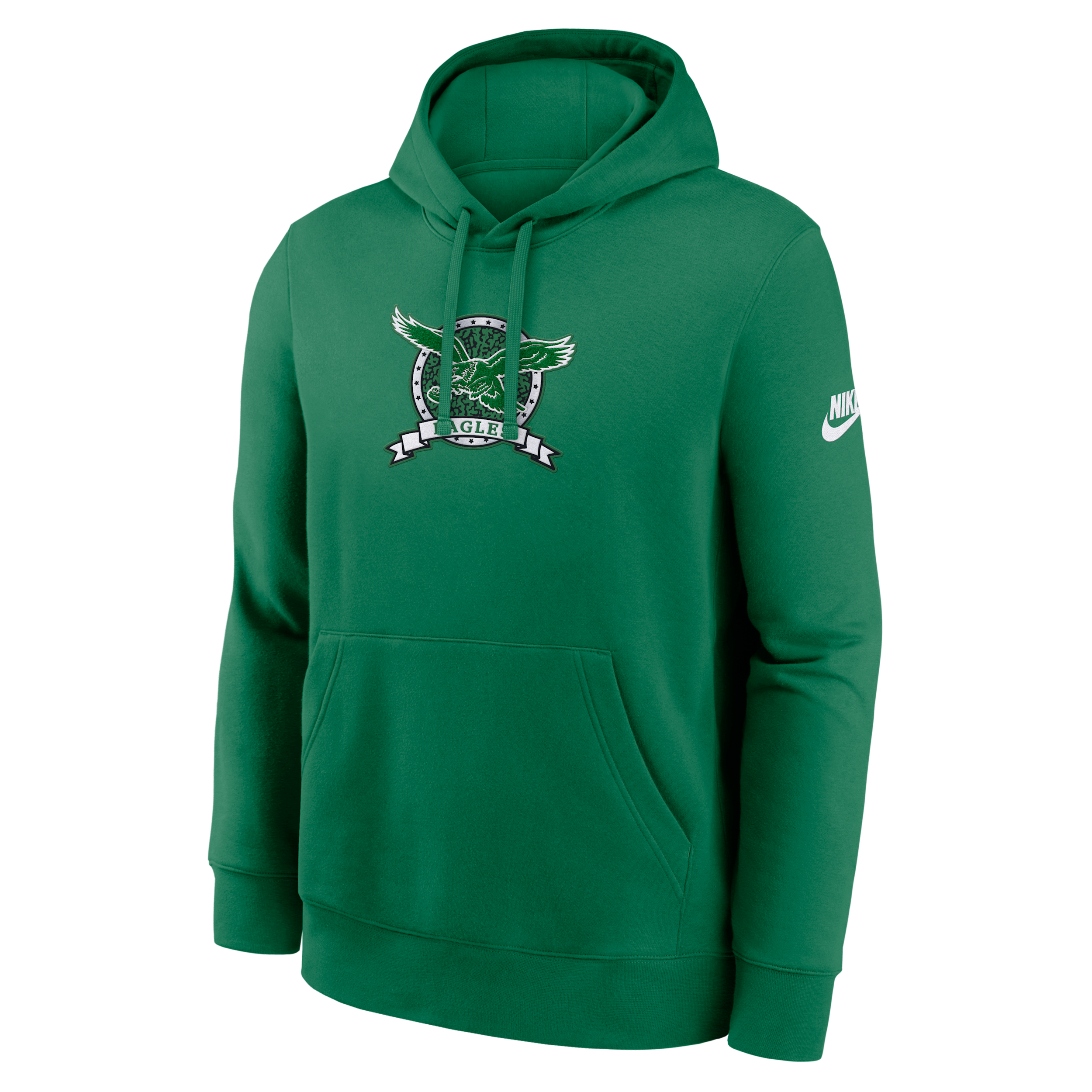 Nike Men's Kelly Green Philadelphia Eagles Short Pass Rewind Club Fleece Hoodie - Kelly Green
