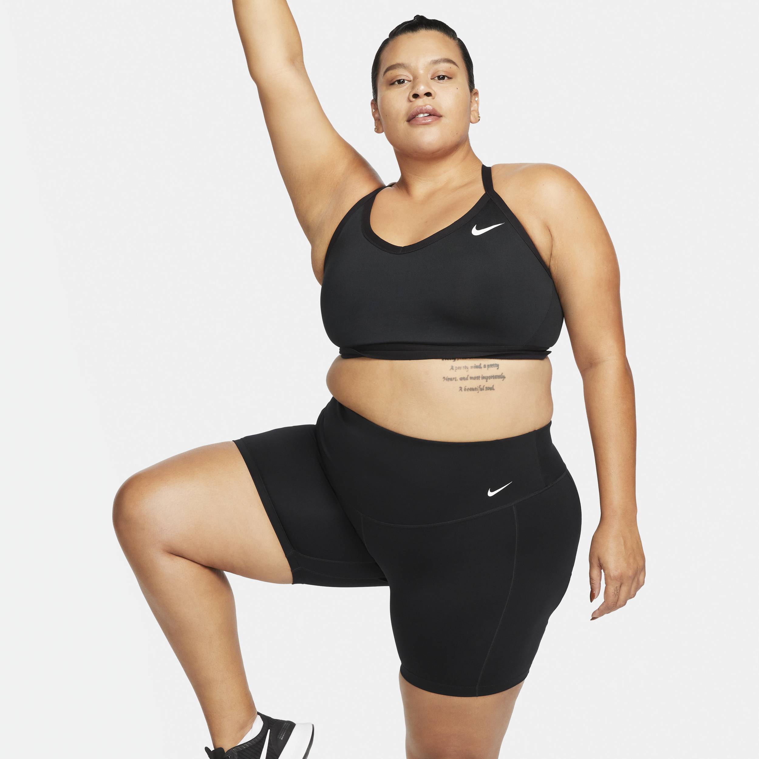Nike Women's One Leak Protection: Period Mid-rise 7" Biker Shorts (plus Size) In Black