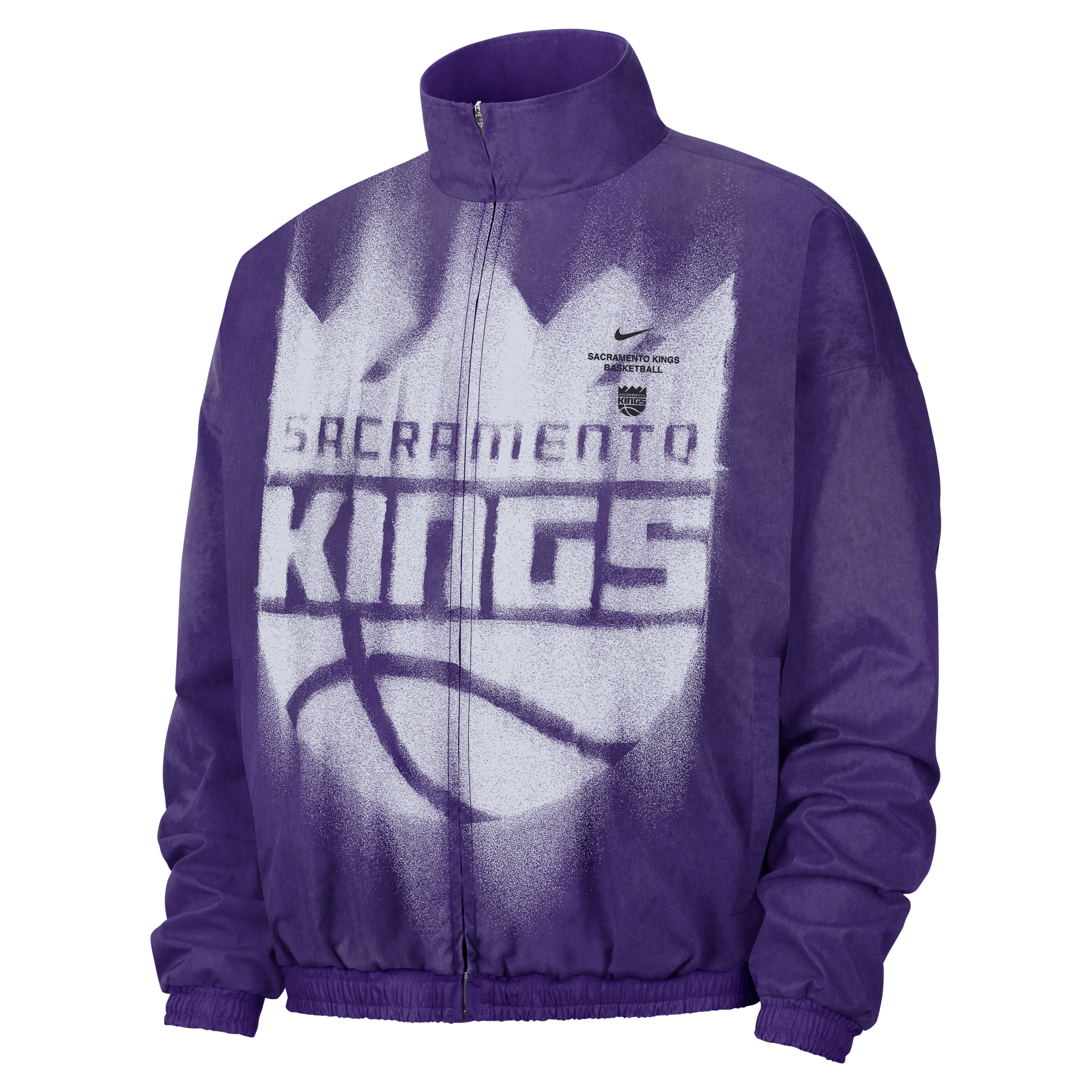 Nike Men's Sacramento Kings Standard Issue Basketball Woven Jacket in Purple | II6128-504