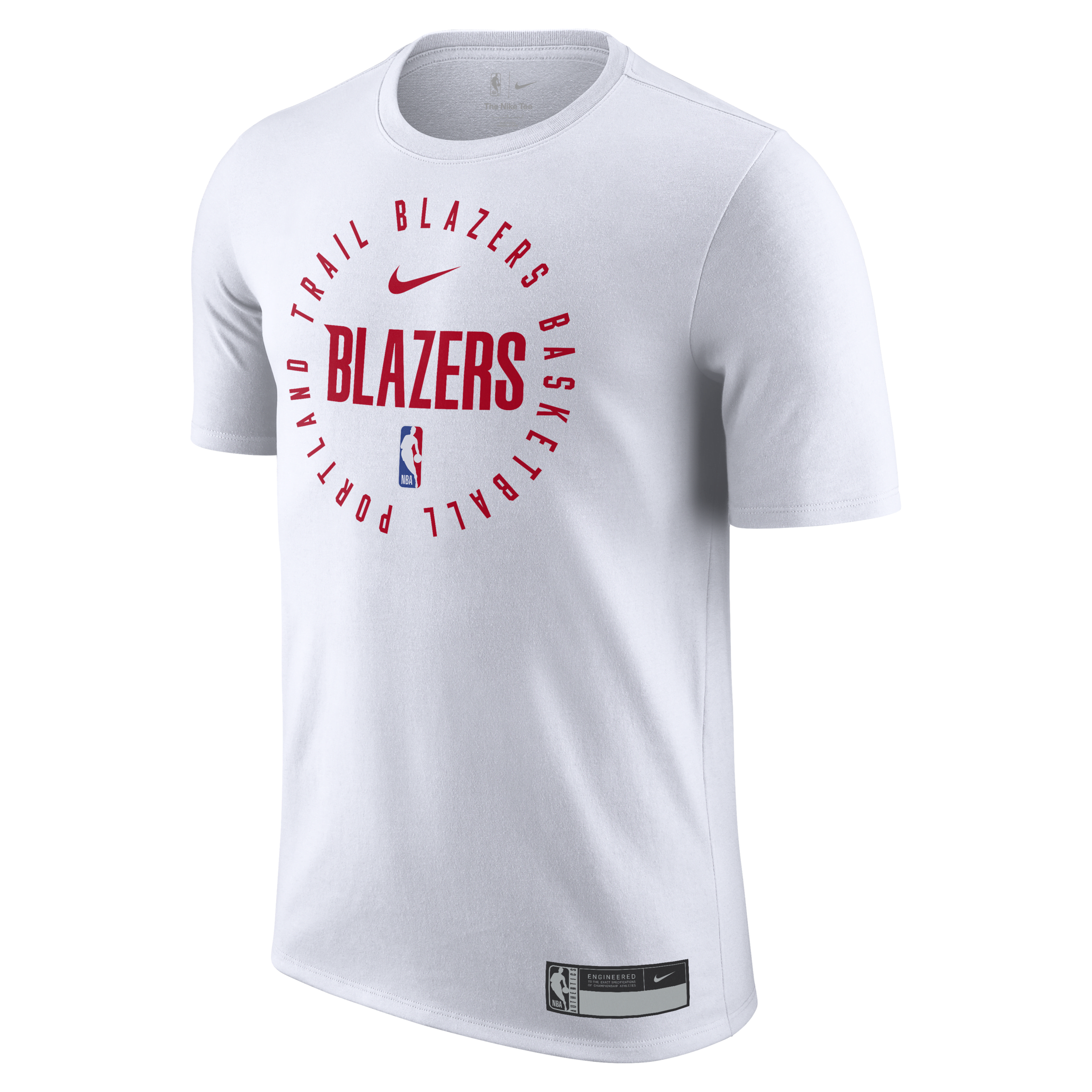 Nike Portland Trail Blazers Men's Dri-fit Nba T-shirt In White