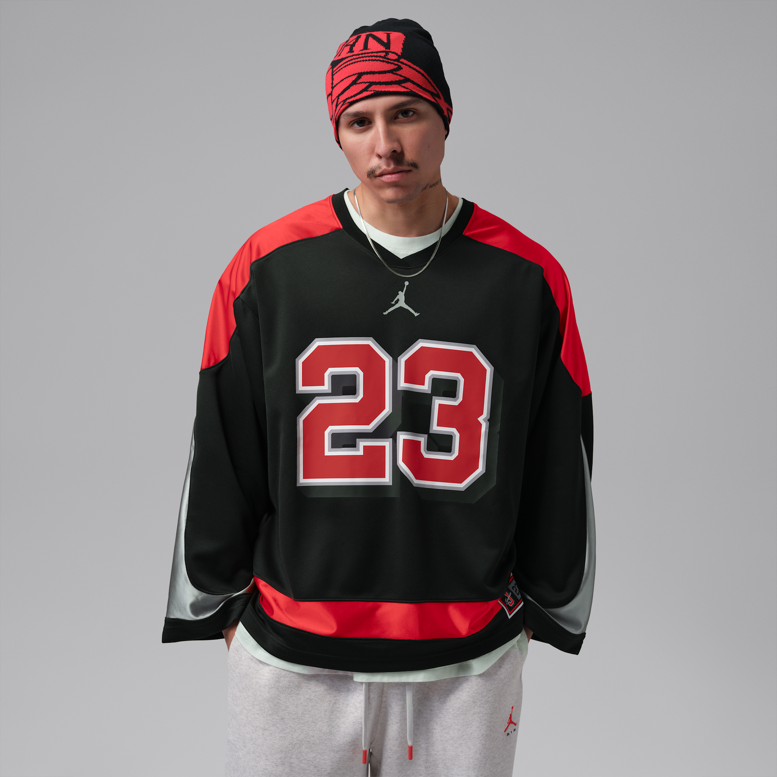 Men's Jordan Brooklyn Hockey Jersey in Black | IZ4048-012