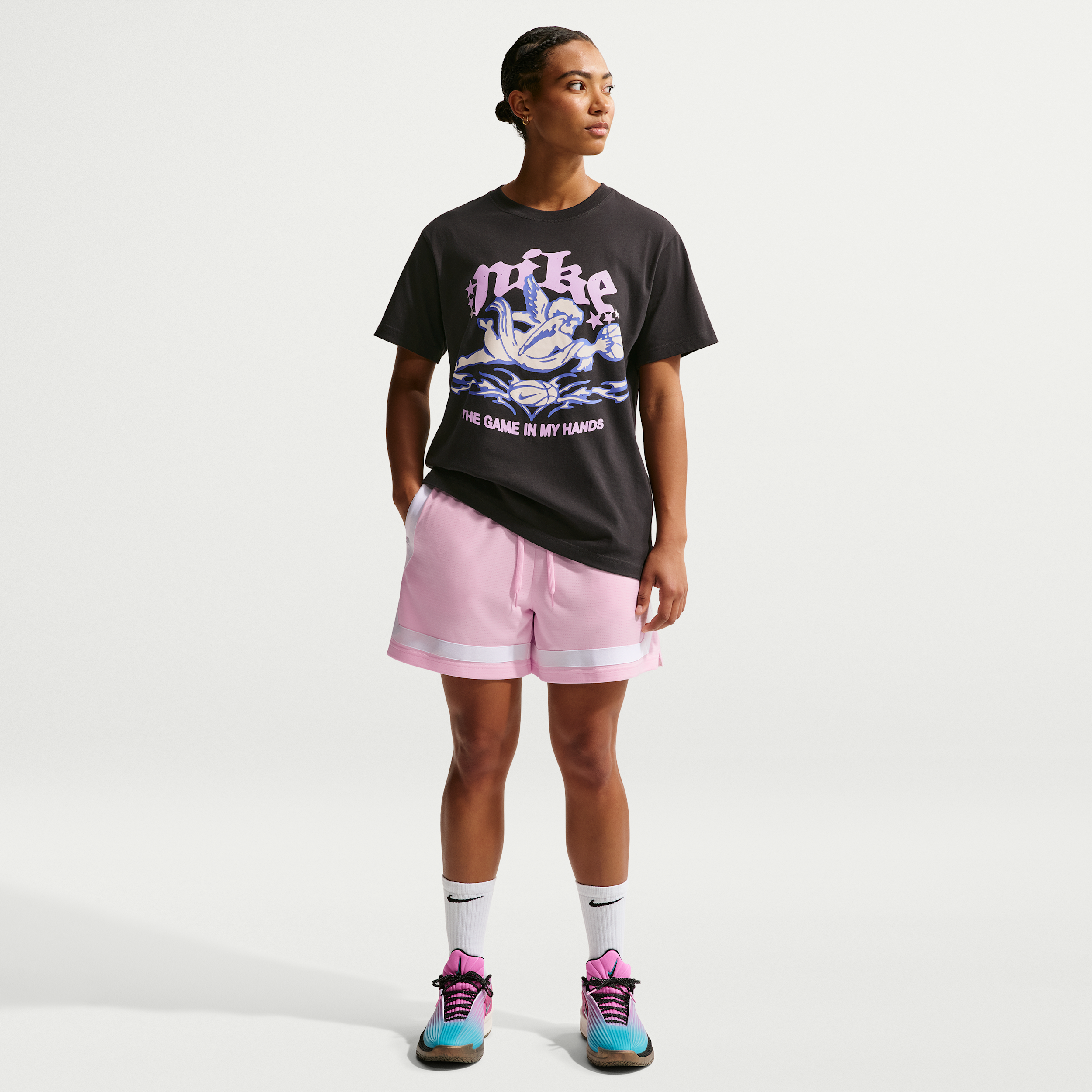 Nike Women's Crossover Dri-FIT 5" Basketball Shorts in Pink | FV8505-663