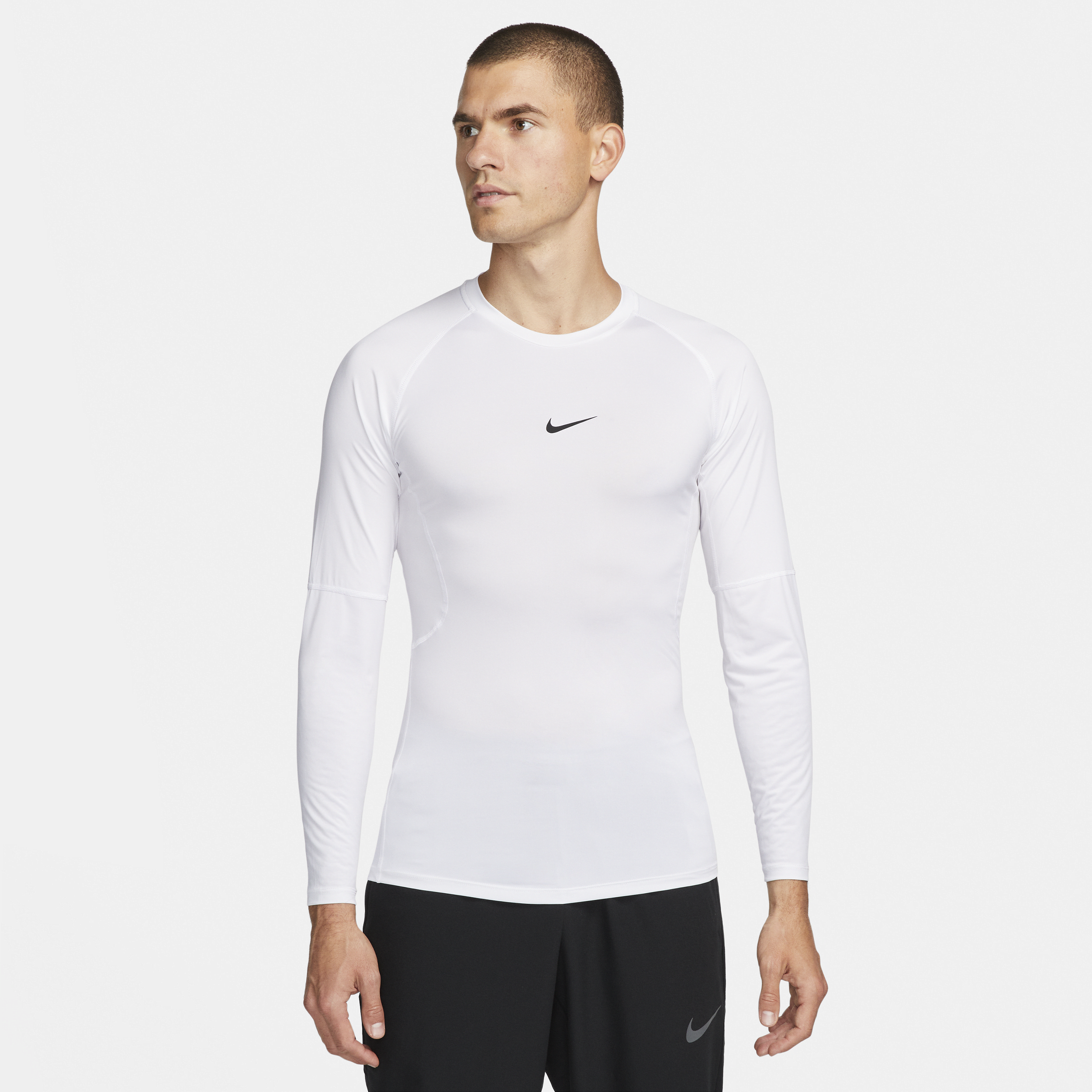 Men's Nike Pro Dri-FIT Tight Long-Sleeve Fitness Top in White | FB7919-100