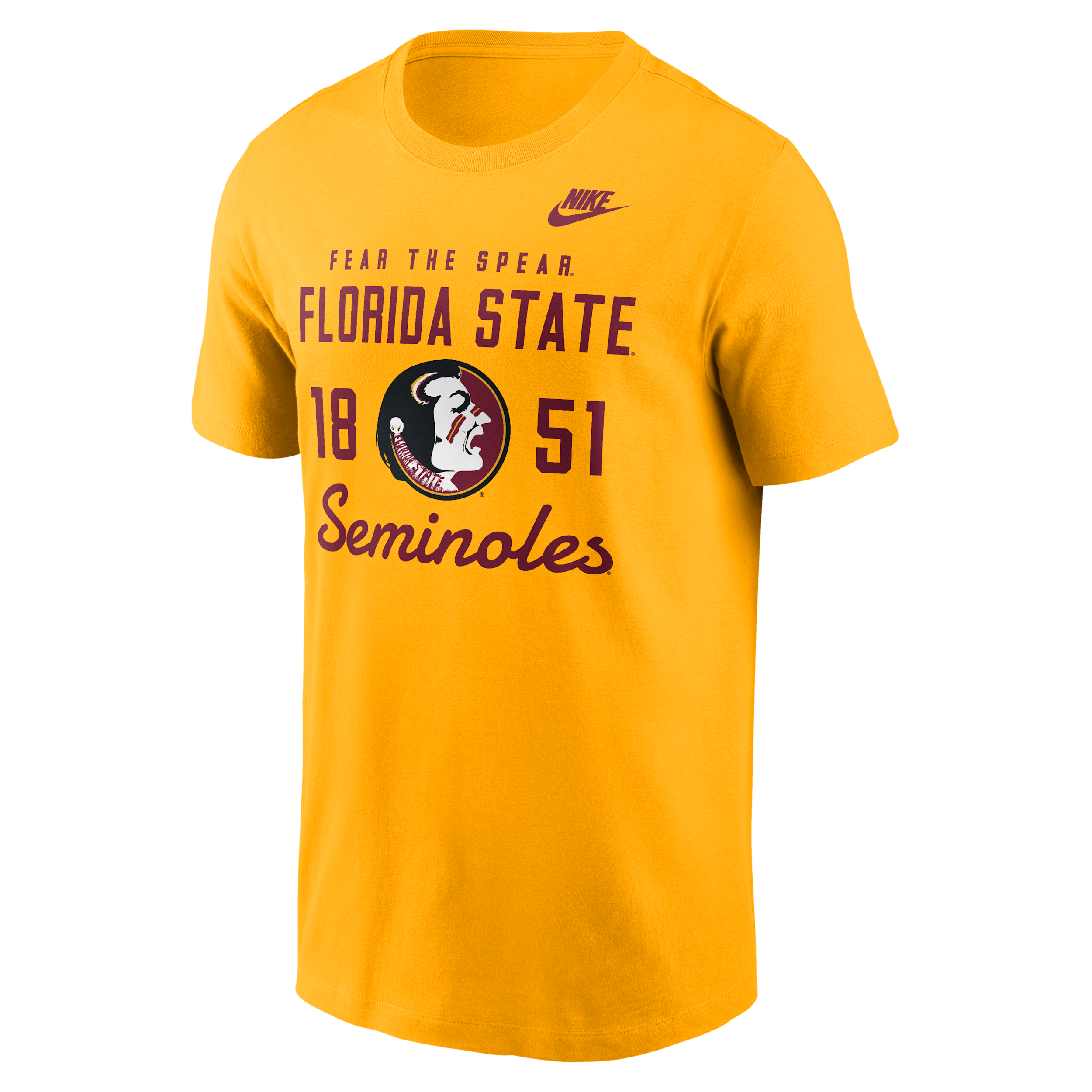 Men's Nike Gold Florida State Seminoles Legacy Stacked Established T-Shirt, Size: Small