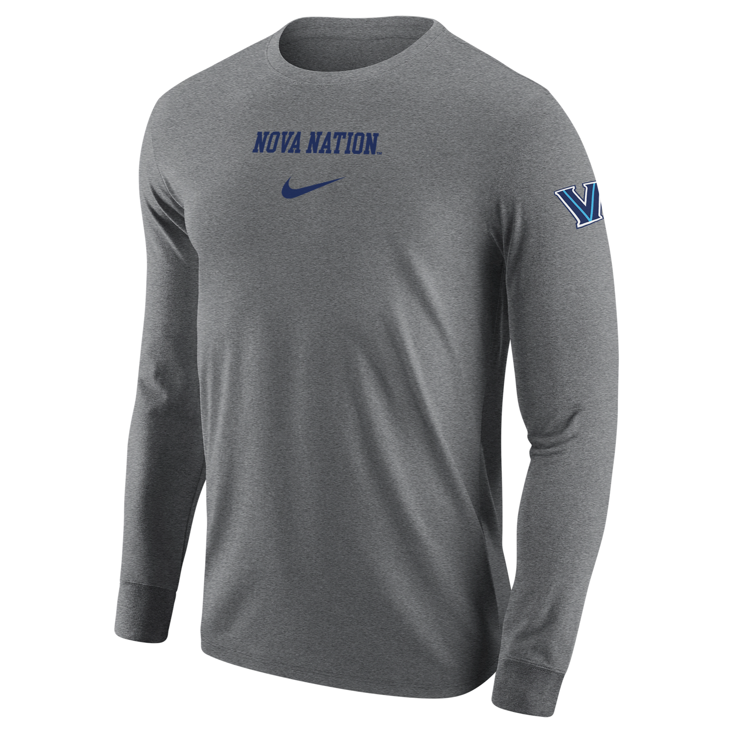 Shop Nike Villanova  Men's College Long-sleeve T-shirt In Grey